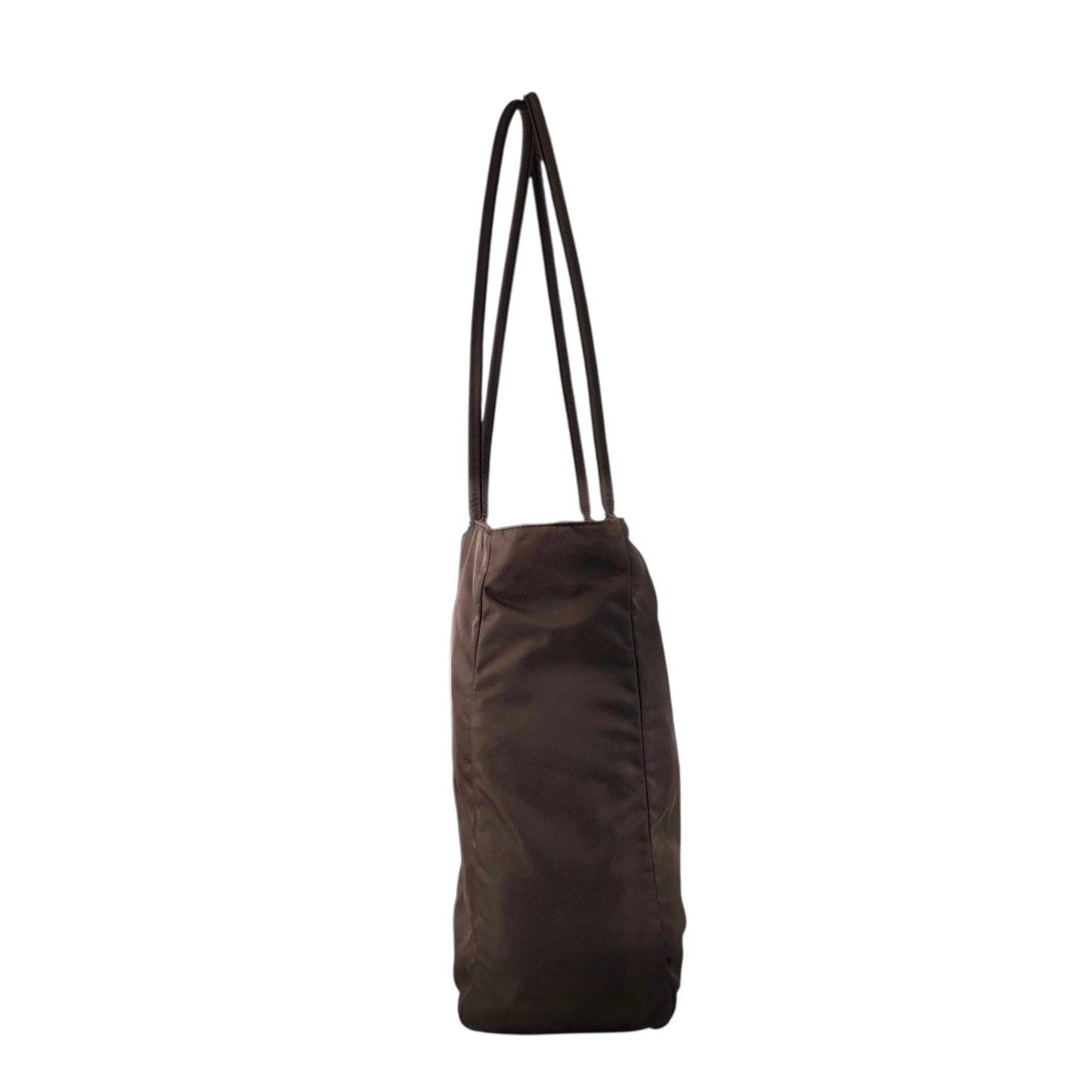 PRADA Tessuto Triangle Logo Totebag Brown Vintage nda4br