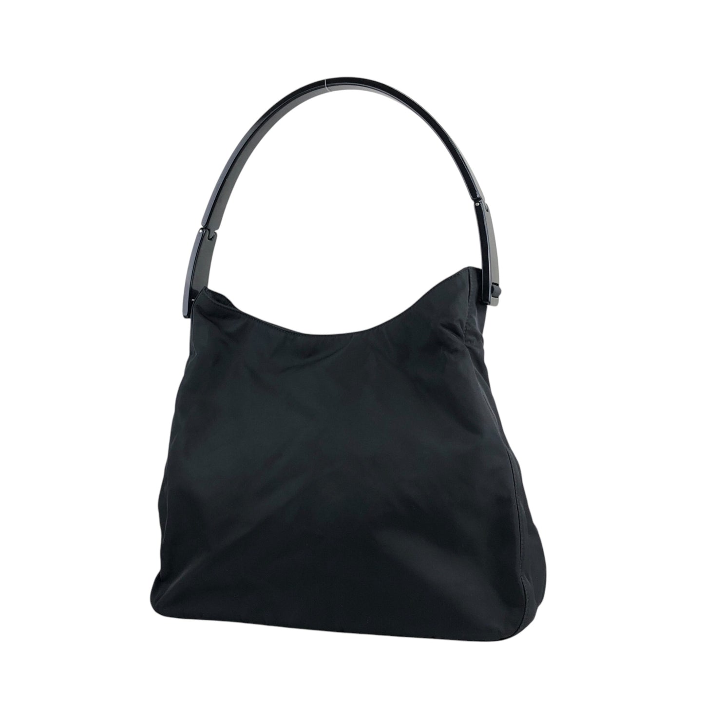 PRADA 三角形標誌單肩包 Hobobag 黑色復古 yrvu6f