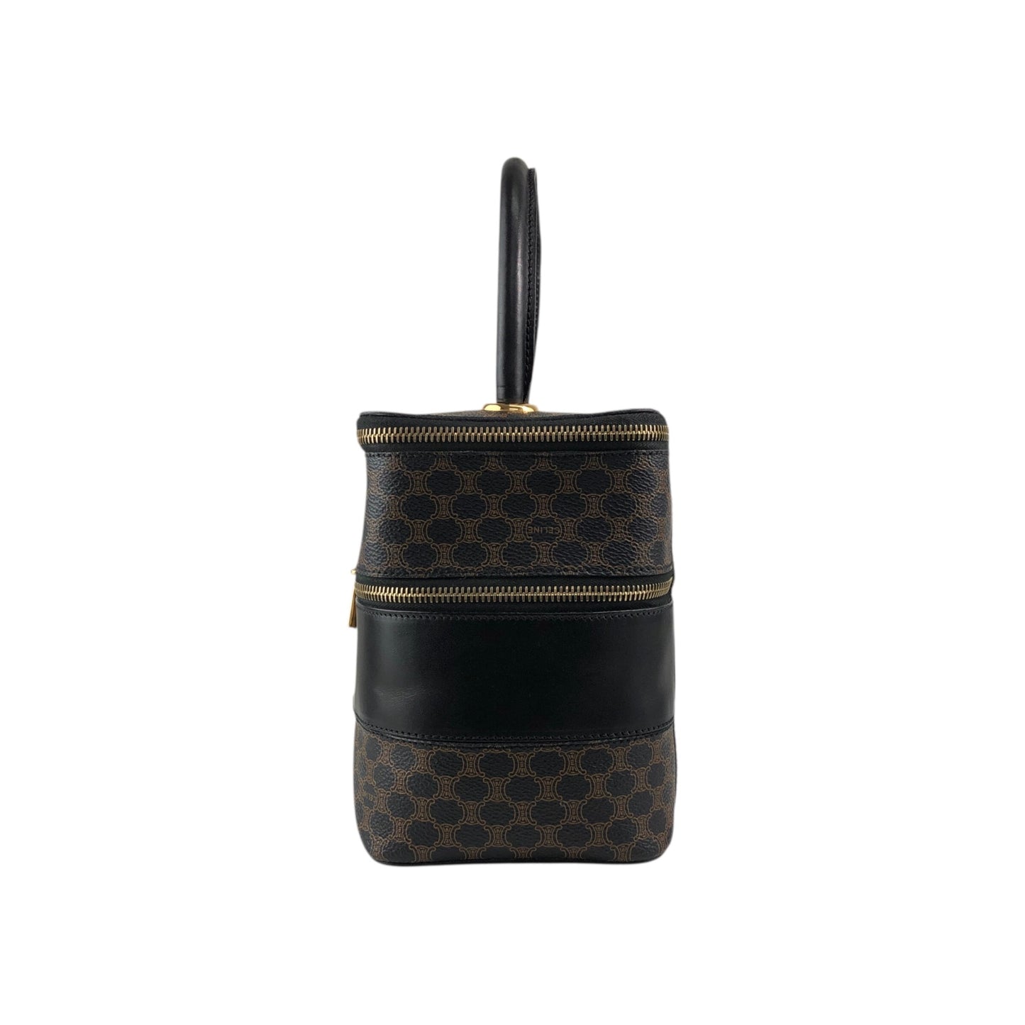 CELINE Macadam Triomphe Handbag Vanity bag Black Vintage utd2i7