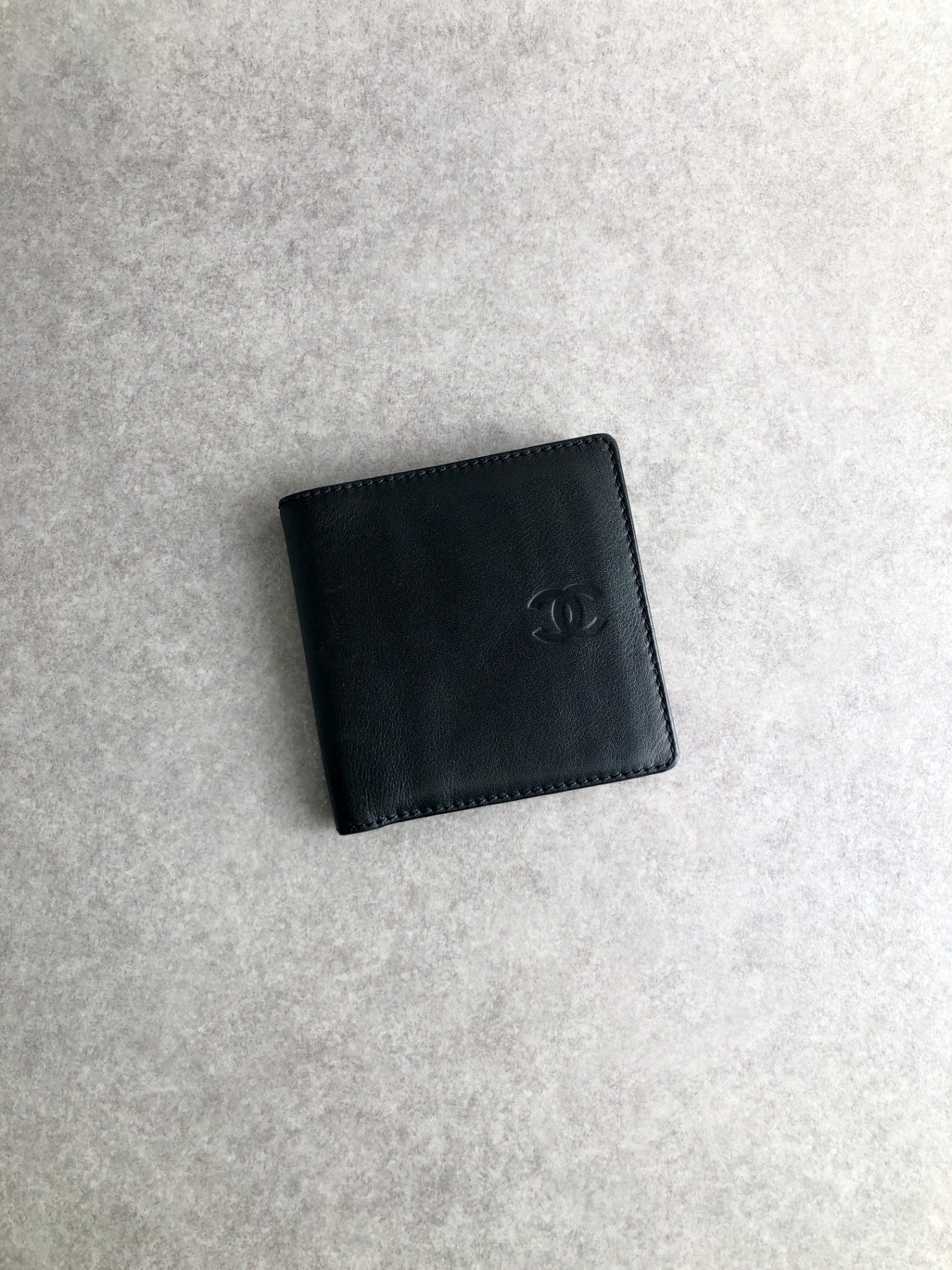 CHANEL Coco Mark 折疊皮夾 黑色 復古 6hacdc
