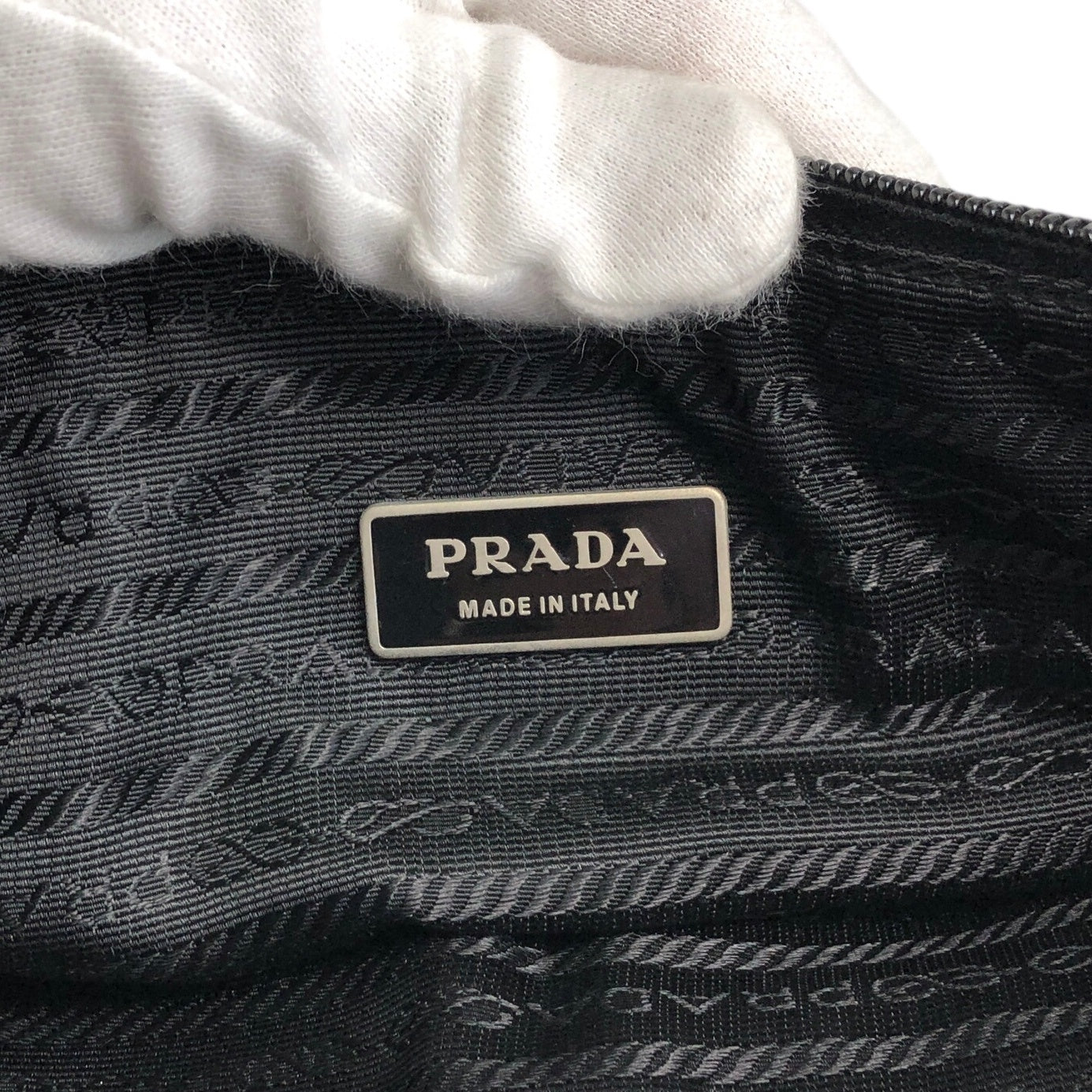 PRADA Triangle Logo Front Pocket Sling bag Black Vintage ts8rf4