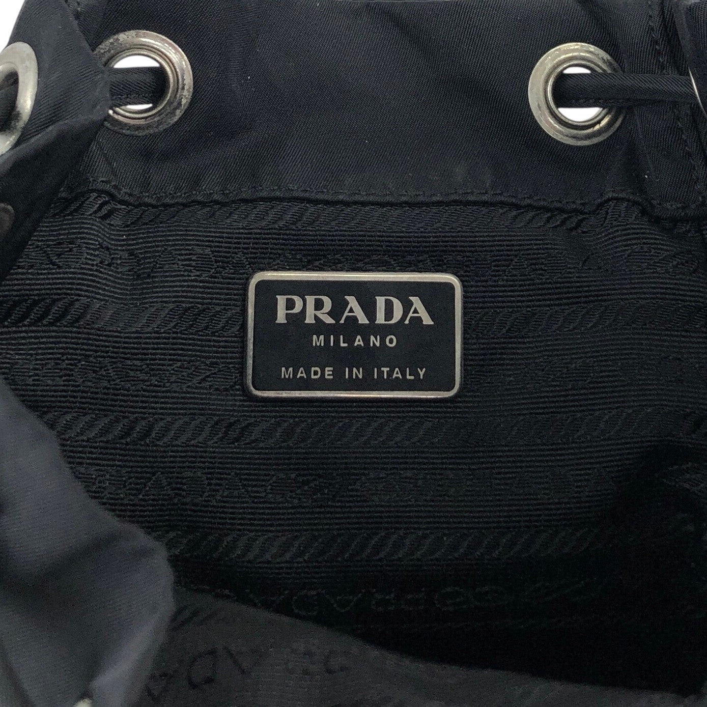 PRADA Tessuto Triangle Logo Front Pocket Backpack Black Vintage nnyiv2