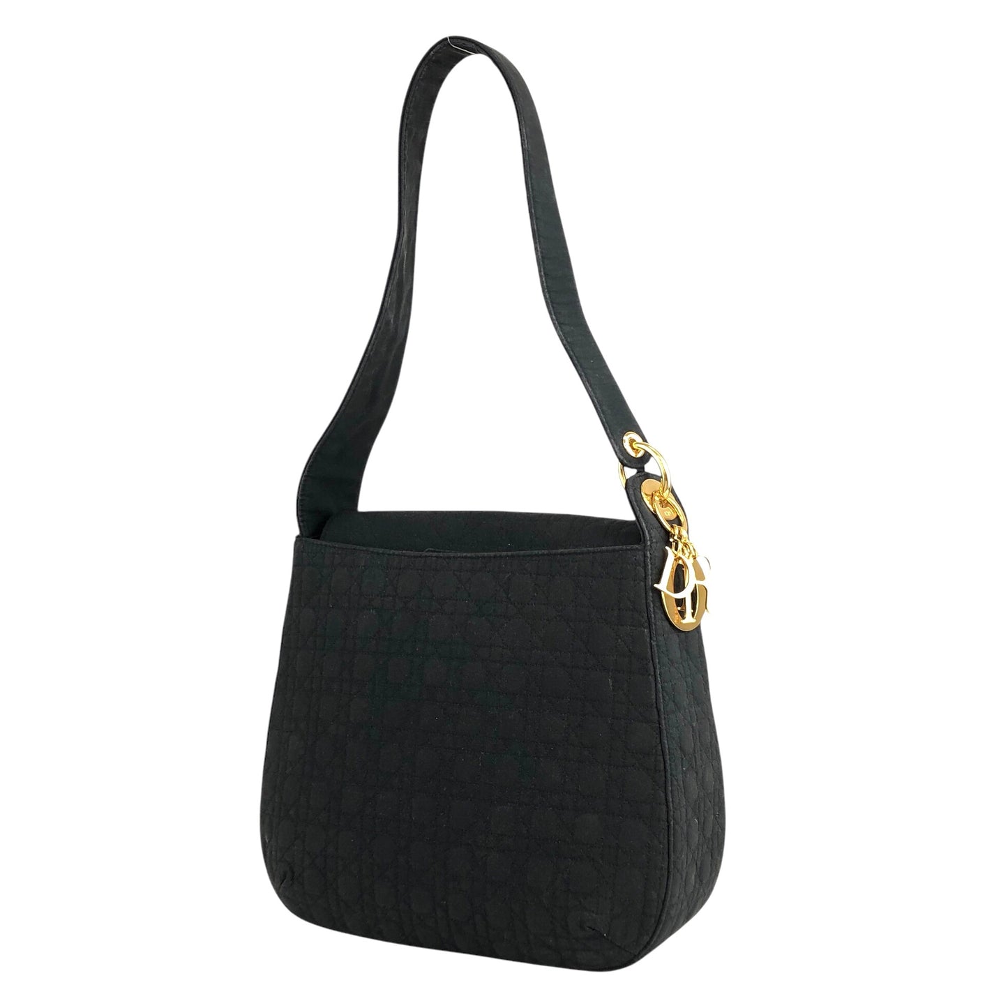 Christian Dior Cannage Logo Charm Shoulder bag Black Vintage jbwgb7