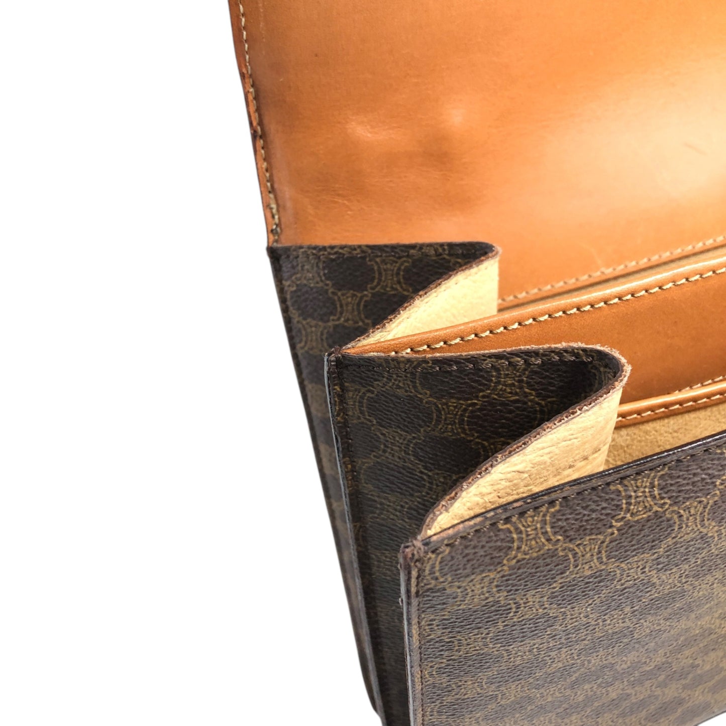 CELINE Macadam Flap Shoulder bag Brown Vintage wagmgy