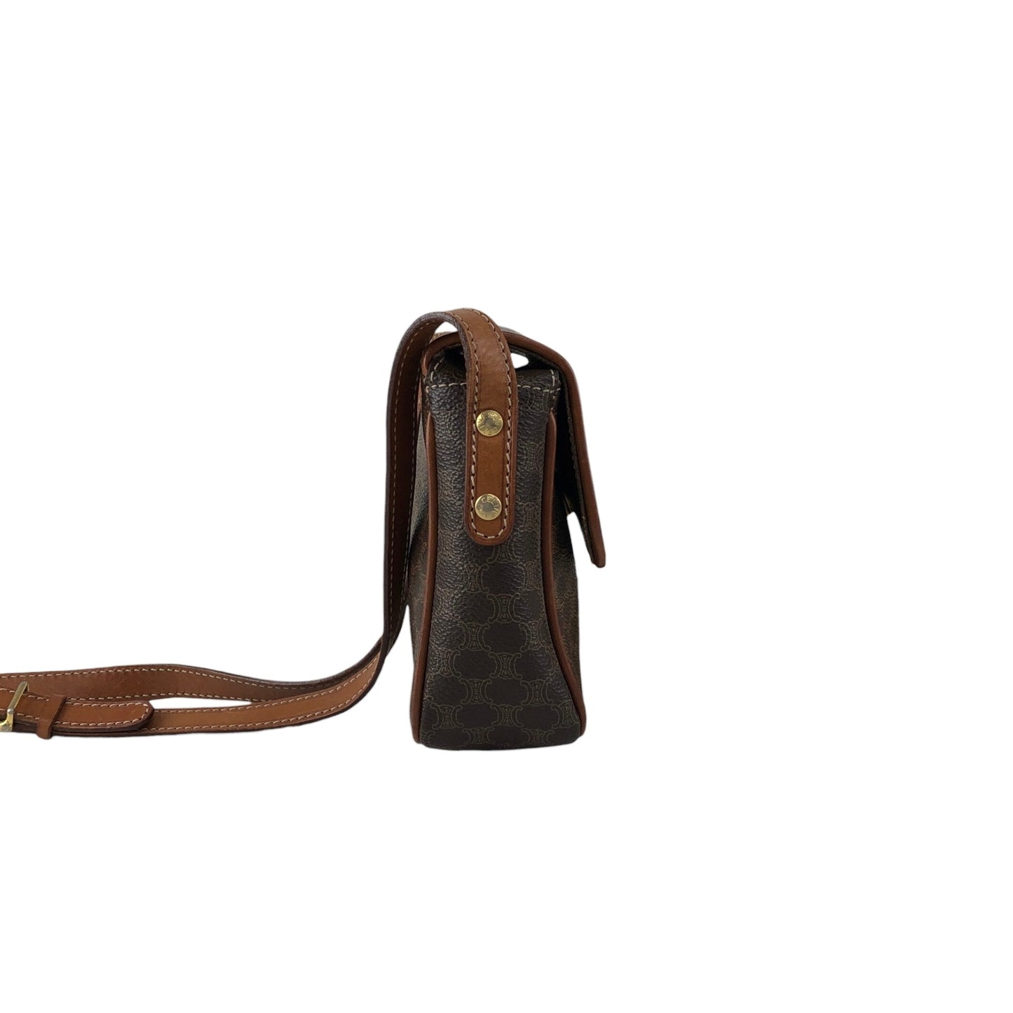 CELINE Macadam Blason Shoulder bag Brown Vintage y3mg84