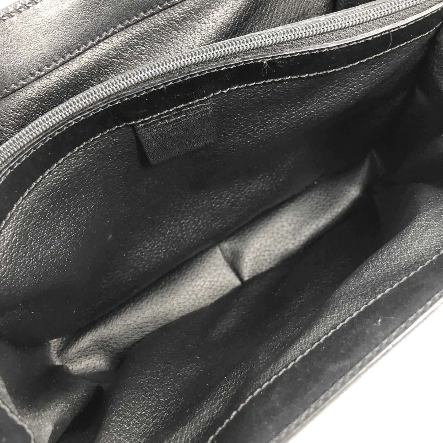 CELINE Macadam Logo Motif Charm Turn Lock Leather Two-way Handbag Shoulder bag Black Vintage cptypf