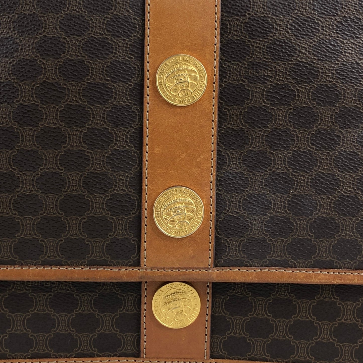 CELINE Macadam Medal Motif 肩背包 棕色 復古 tab6bn