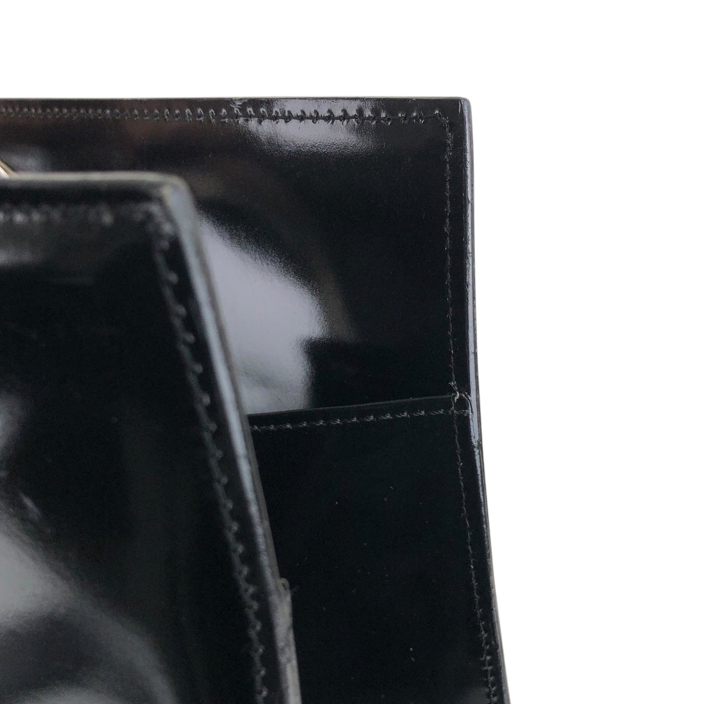 CELINE Circle Logo Handbag Black Vintage unm36f