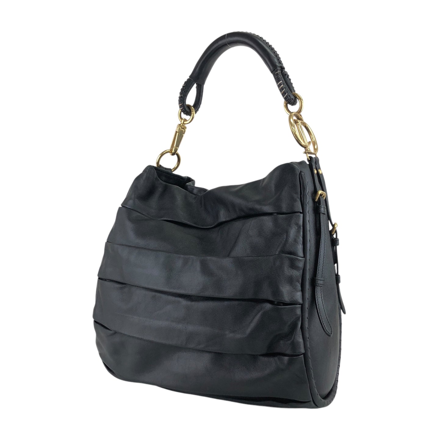 Christian Dior CD Logo Motif Shoulder bag Black Vintage vvdiyc