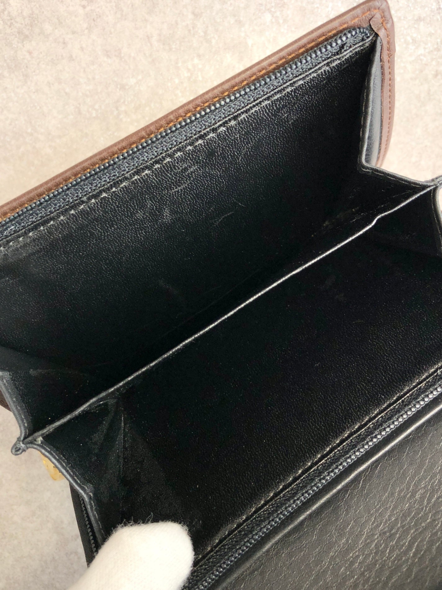Christian Dior CD Logo Folded Wallet Brown Vintage 7ypju8