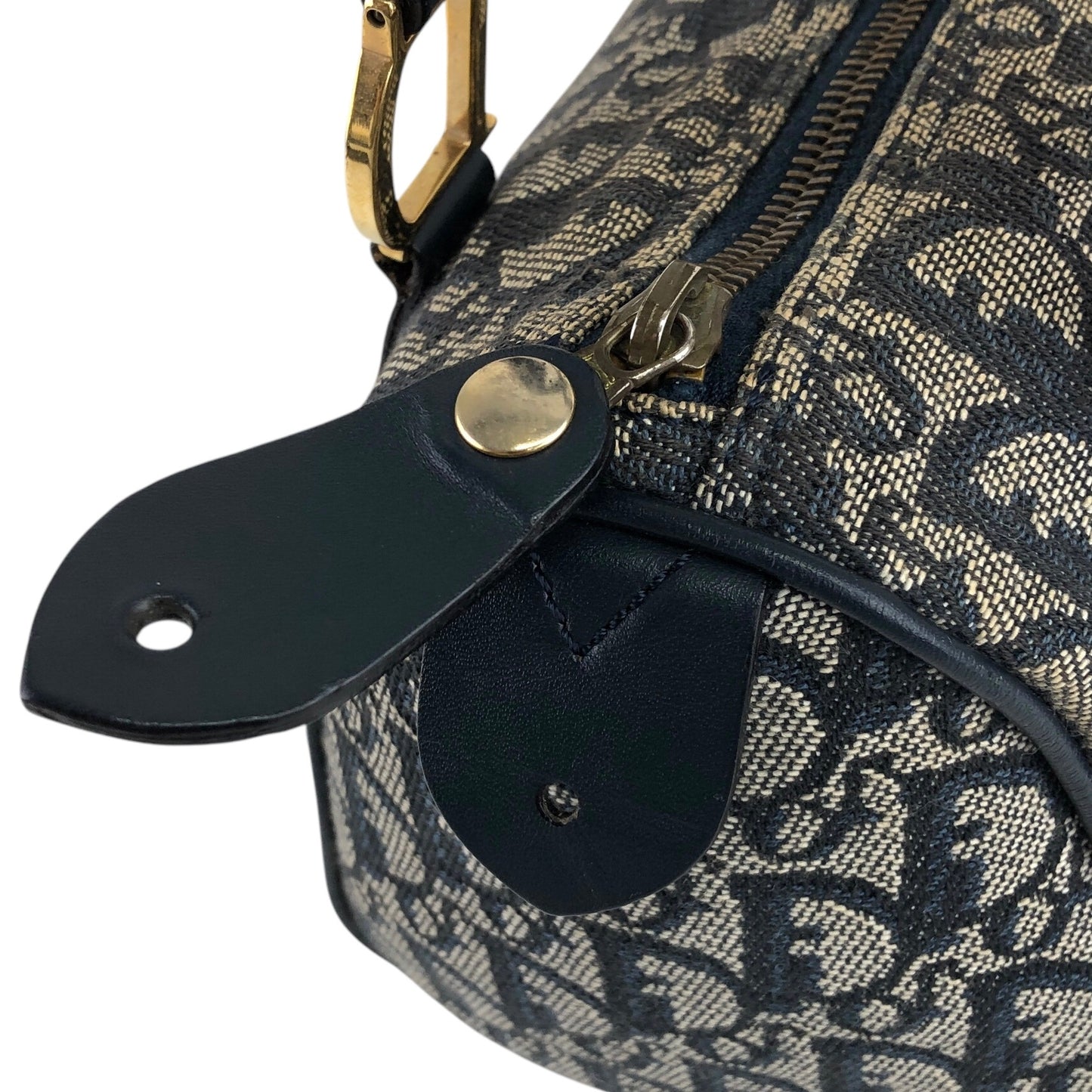 Christian Dior Trotter Padlock Handbag Navy Vintage hua5x2