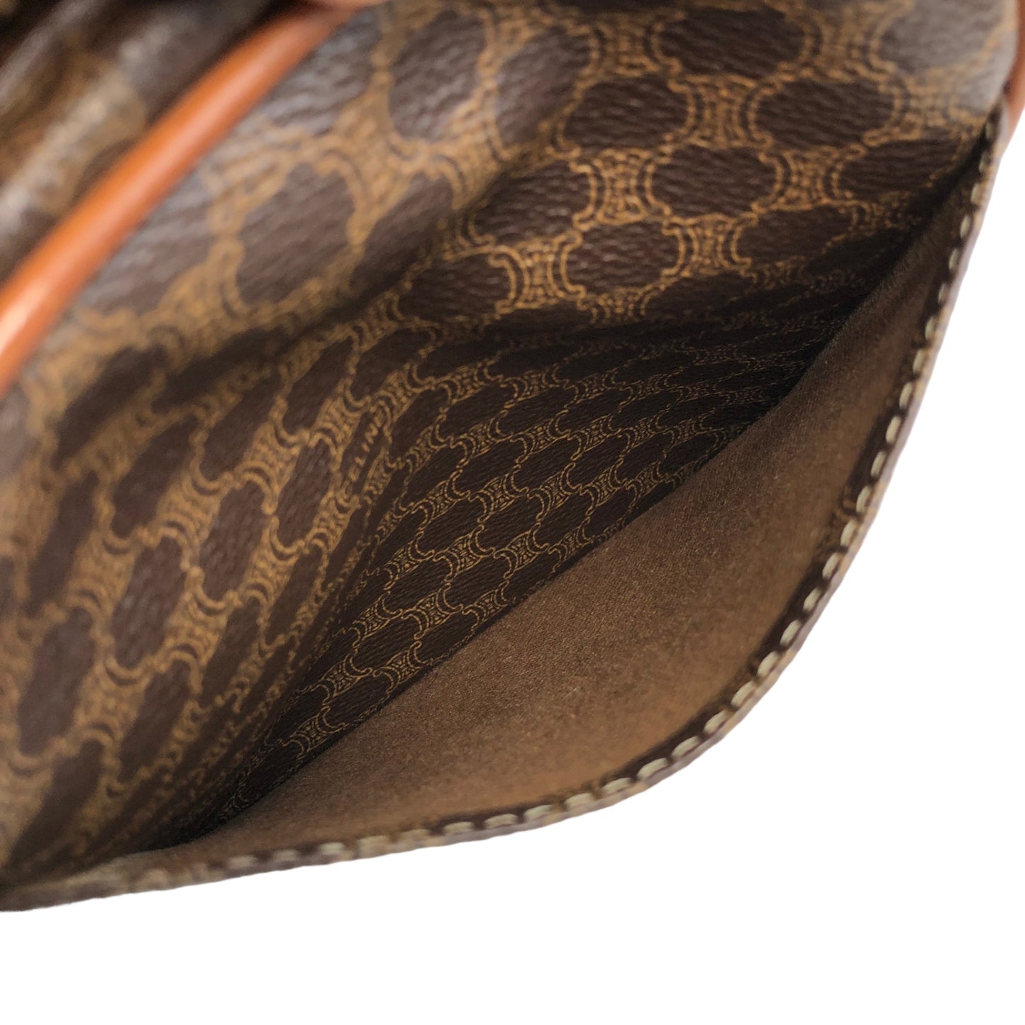 CELINE Macadam Blason Shoulder bag Brown Vintage vbjmjr