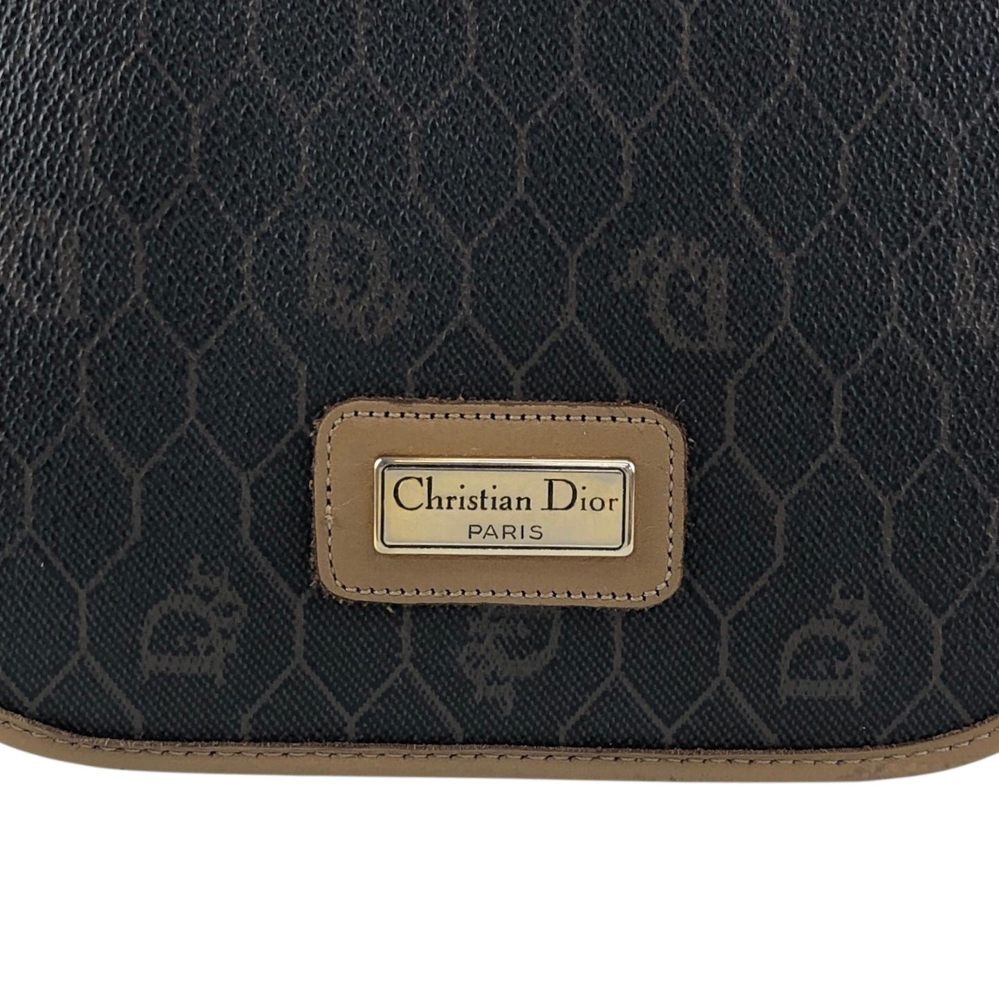 Christian Dior Honeycomb Pattern Small Shoulder bag Black Vintage 6h24uc
