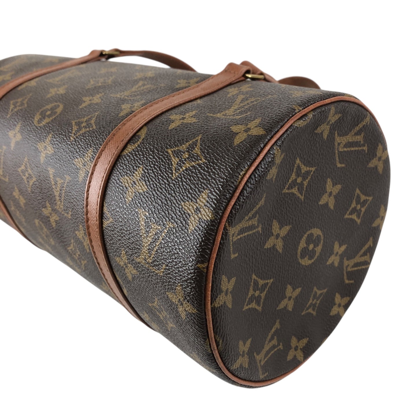 LOUIS VUITTON Monogram Handbag Brown Vintage 4gch42