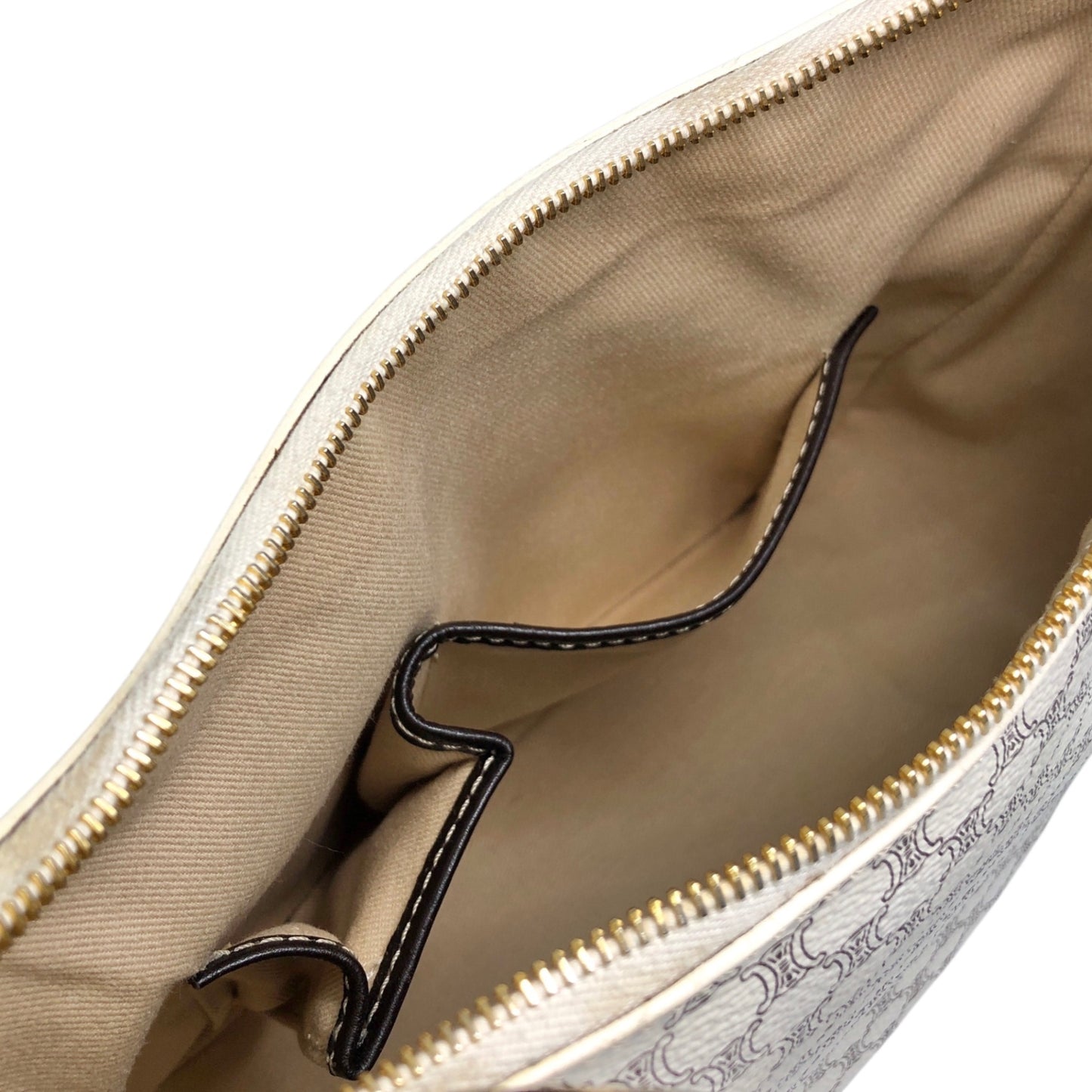 CELINE Macadam Shoulder bag White Vintage sf8jz2