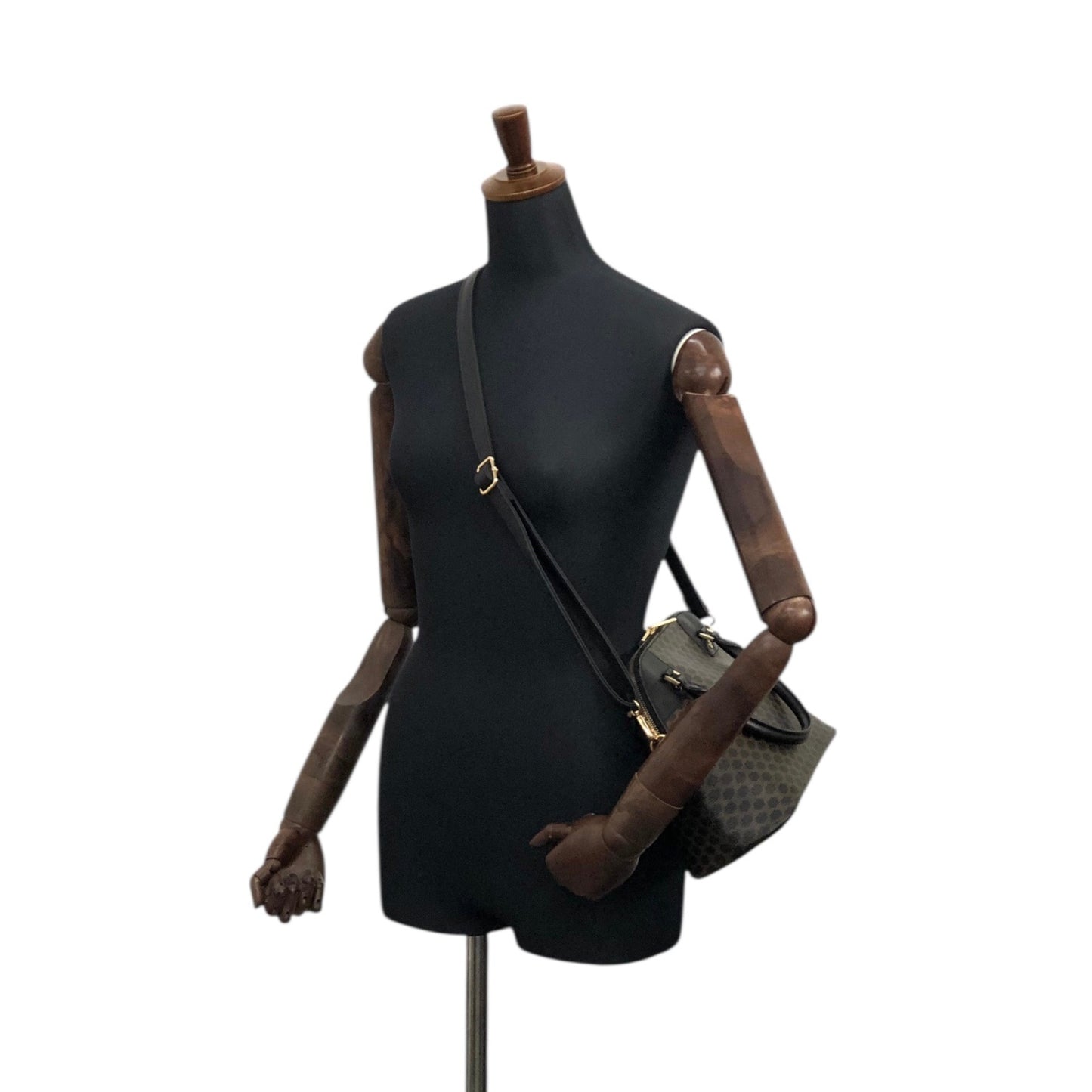 CELINE Macadam Two-way Handbag Shoulder bag Black Vintage zmn3dz