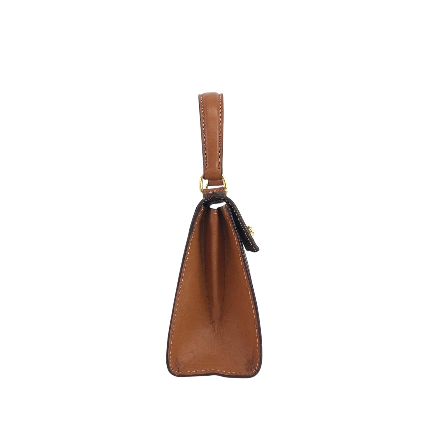 CELINE Macadam Gancini Two-way Small Handbag Shoulder bag Brown Vintage 7xvdb2