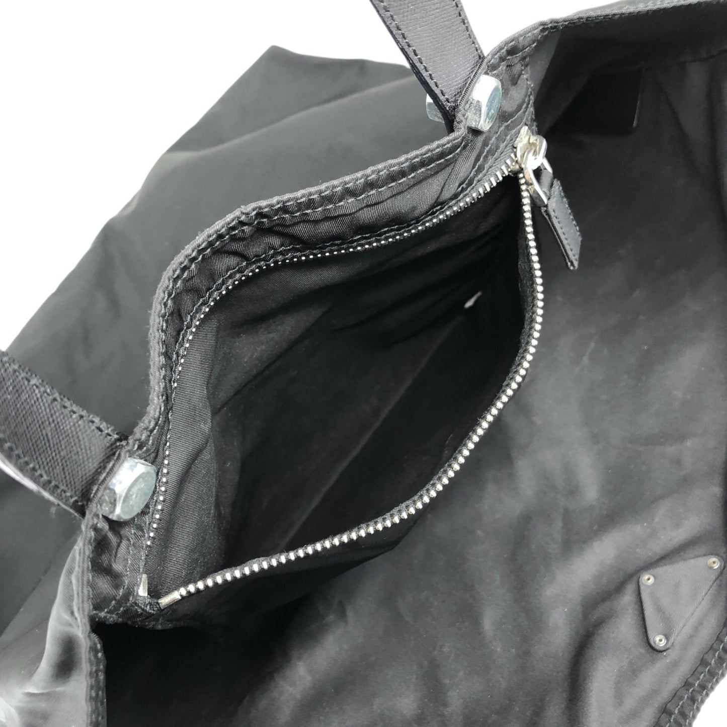 PRADA Triangle Logo Totebag Black Vintage i2tjbe