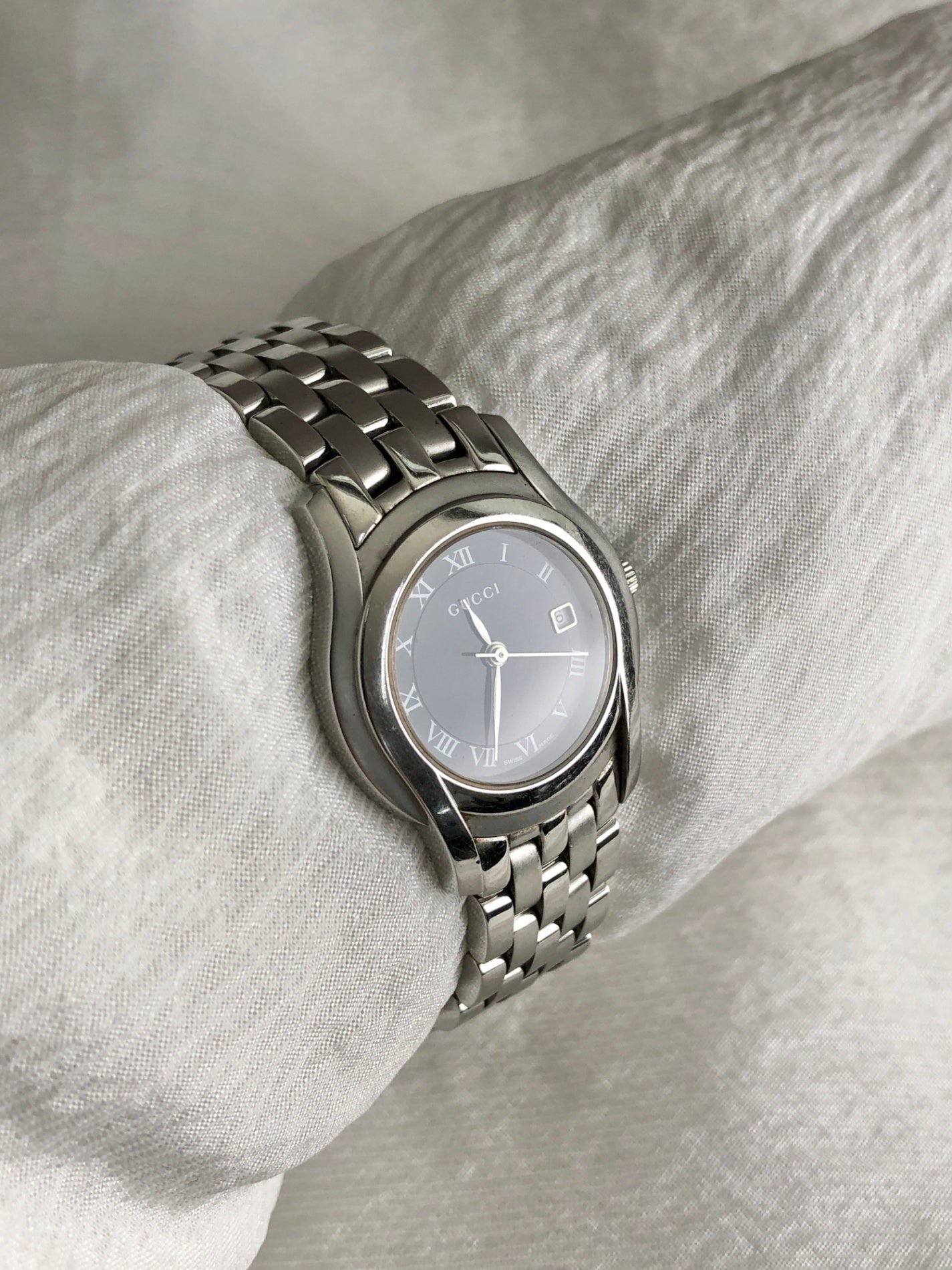 GUCCI Quartz Watch Silver 5500L Vintage 5aswfz