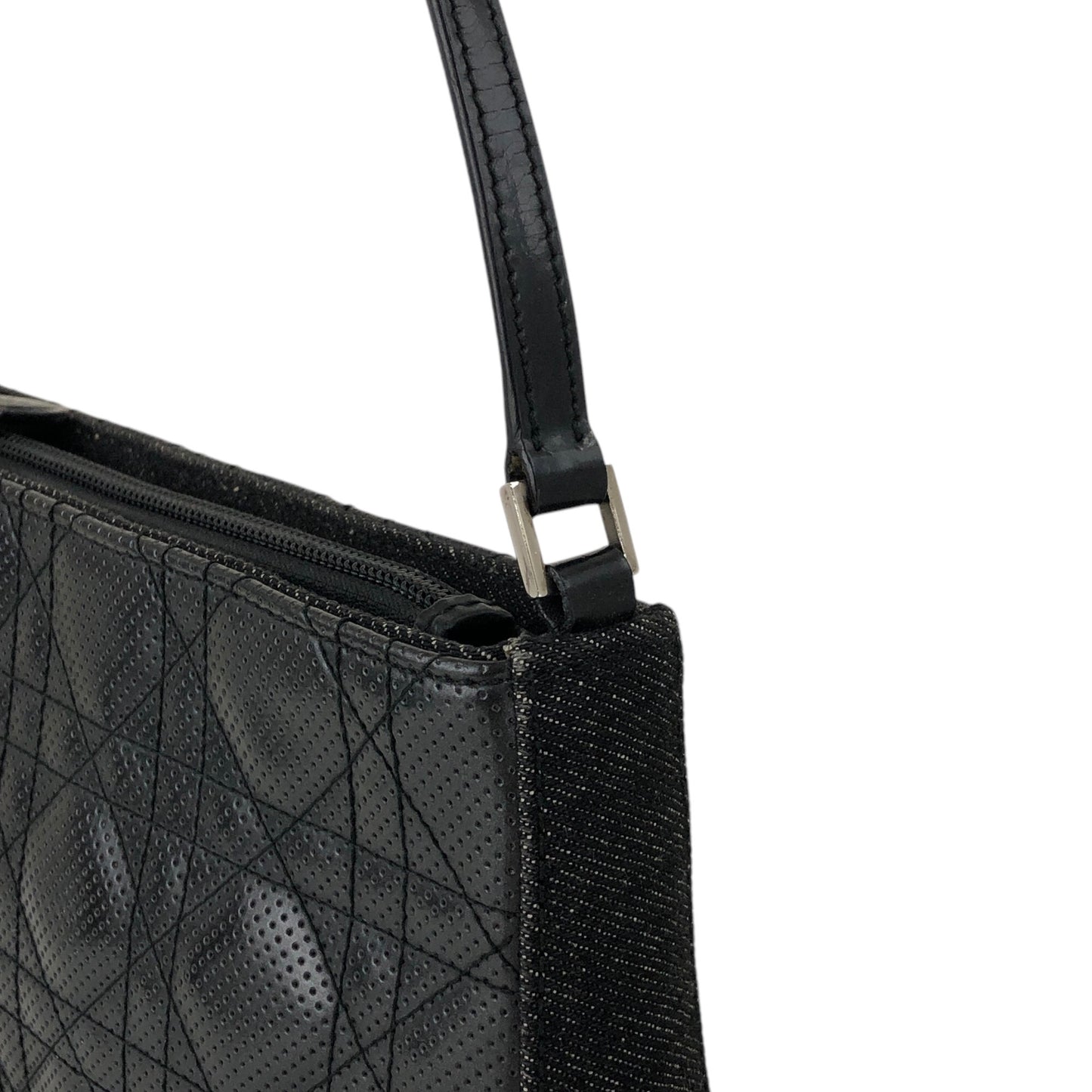 Christian Dior Cannage Small Shoulder bag Black Vintage p5ui7r