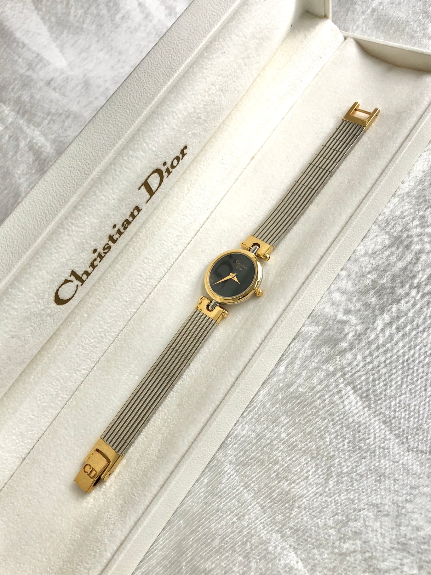 Christian Dior Quartz Watch Silver×Gold 3025 Vintage y5w3g6