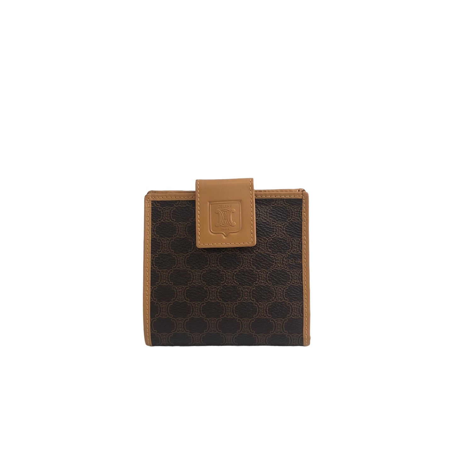 CELINE Macadam Blason 折疊錢包 棕色 復古 dr584p