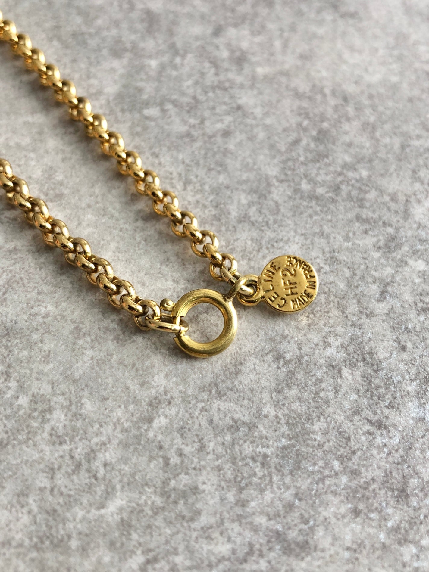 CELINE Horse Bit Necklace Gold Vintage mnzuz4