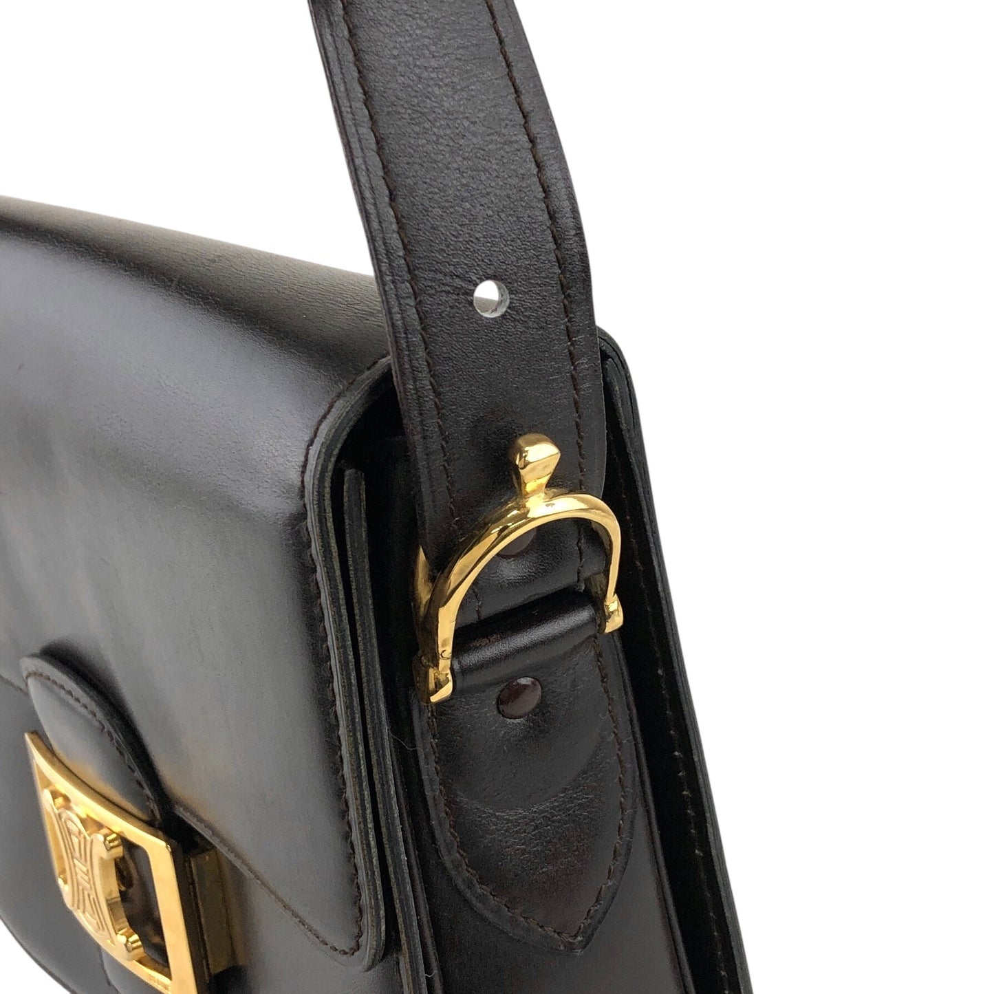 CELINE Triomphe Shoulder bag Brown Vintage xeaff4