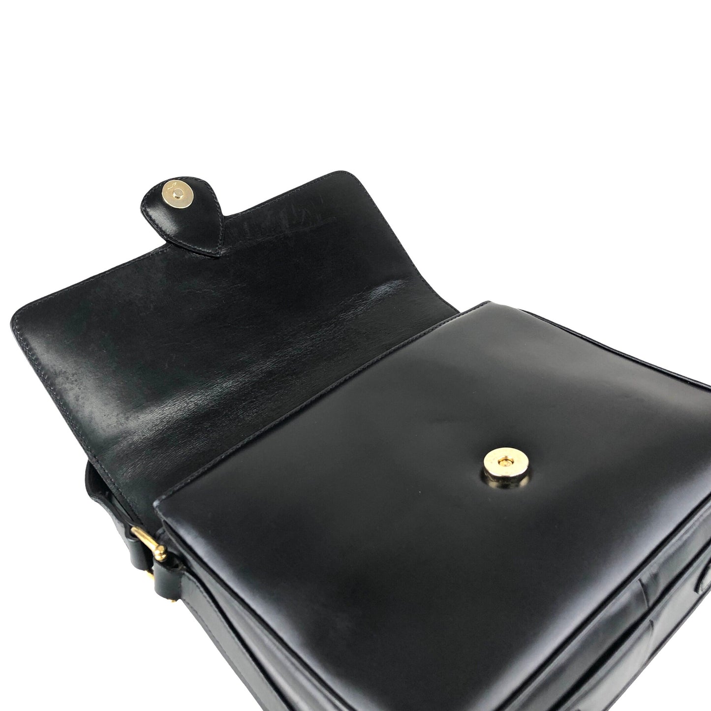 CELINE Horse Bit Crossbody Shoulder bag Black Vintage pv63af