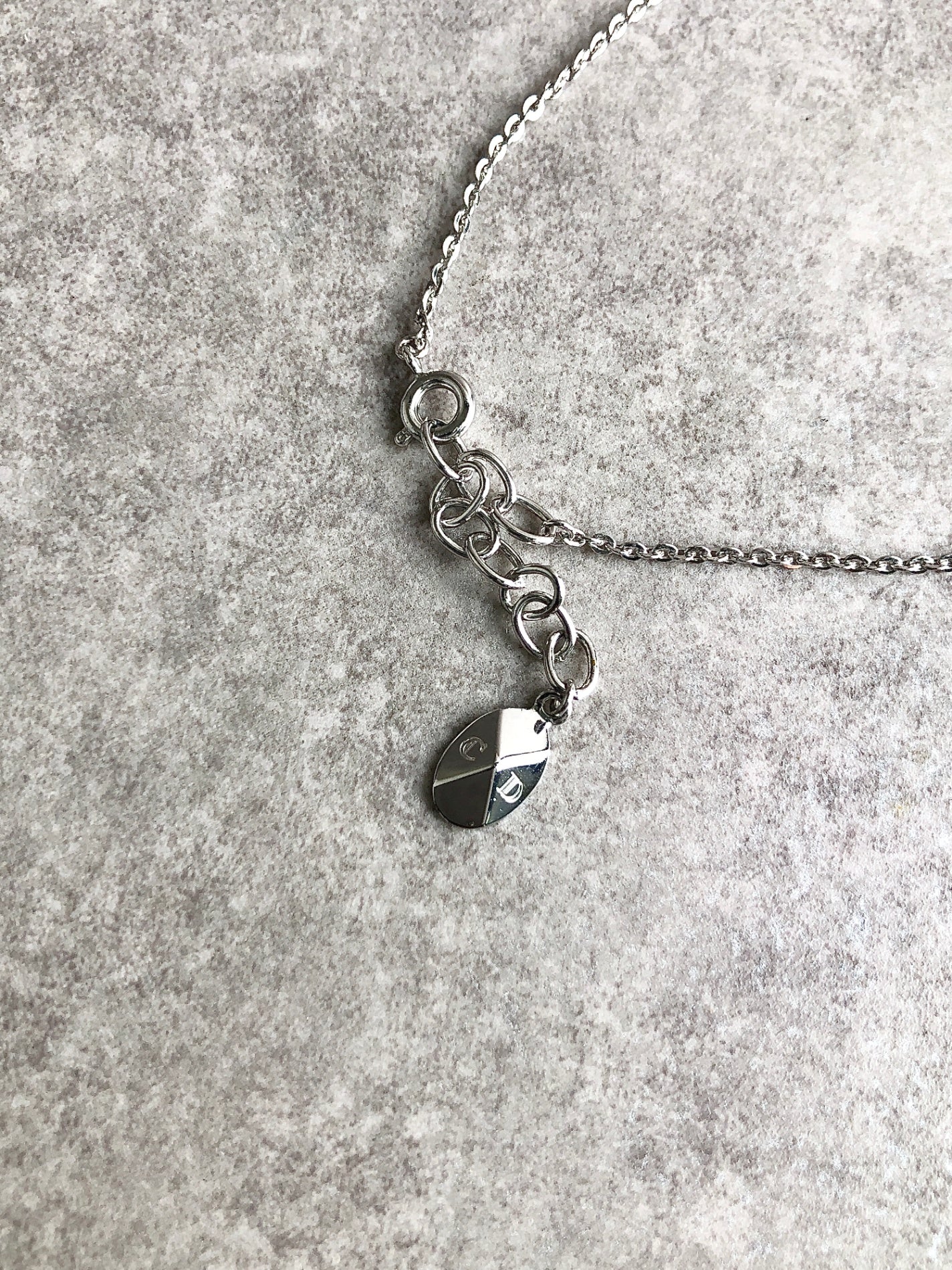 Christian Dior CD Logo Necklace Silver Vintage gb77nv
