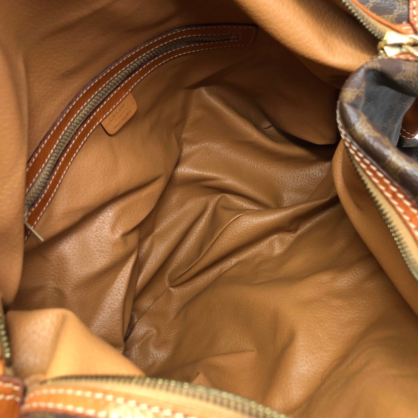CELINE Macadam Round Shoulder bag Brown Vintage ckh8g4