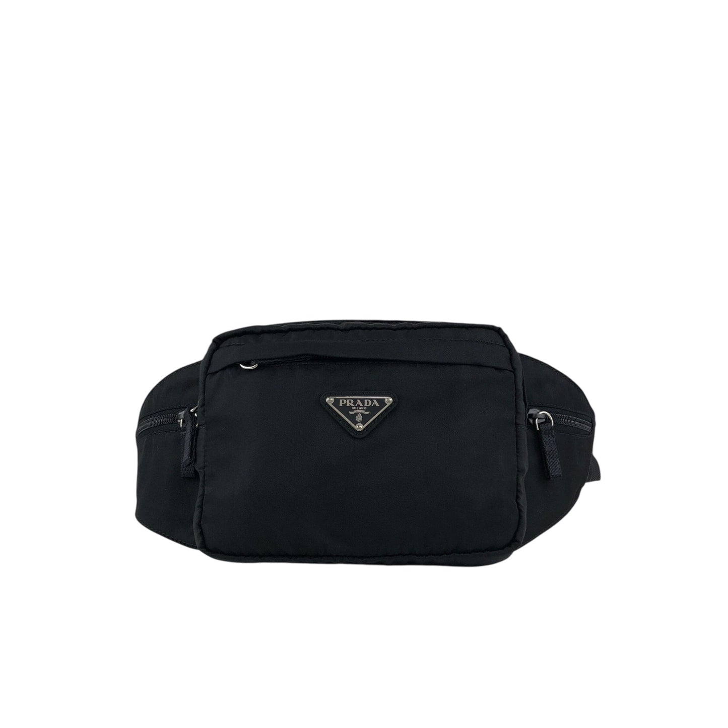 PRADA Tessuto Triangle Logo Sling bag Black V210 Vintage st4ma3