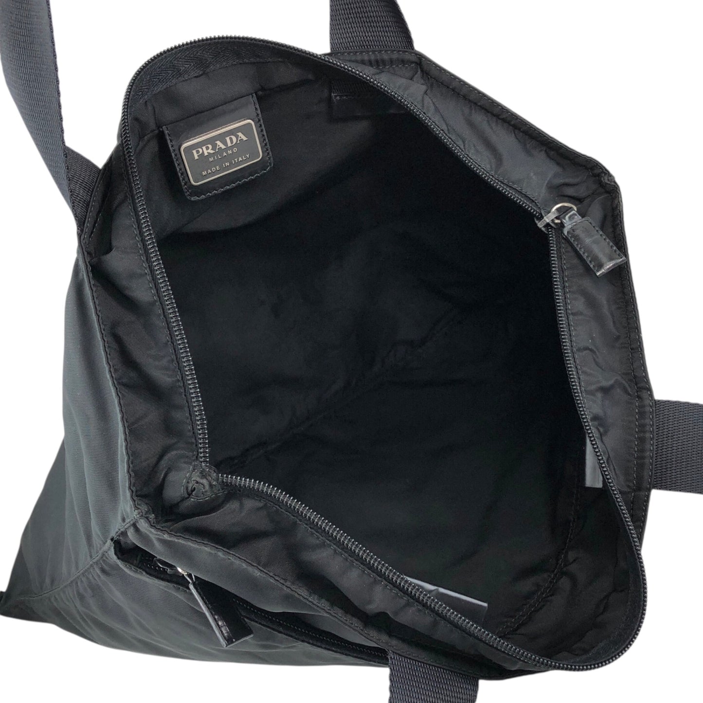 PRADA Tessuto Triangle Logo Totebag Black Vintage t7z4fj