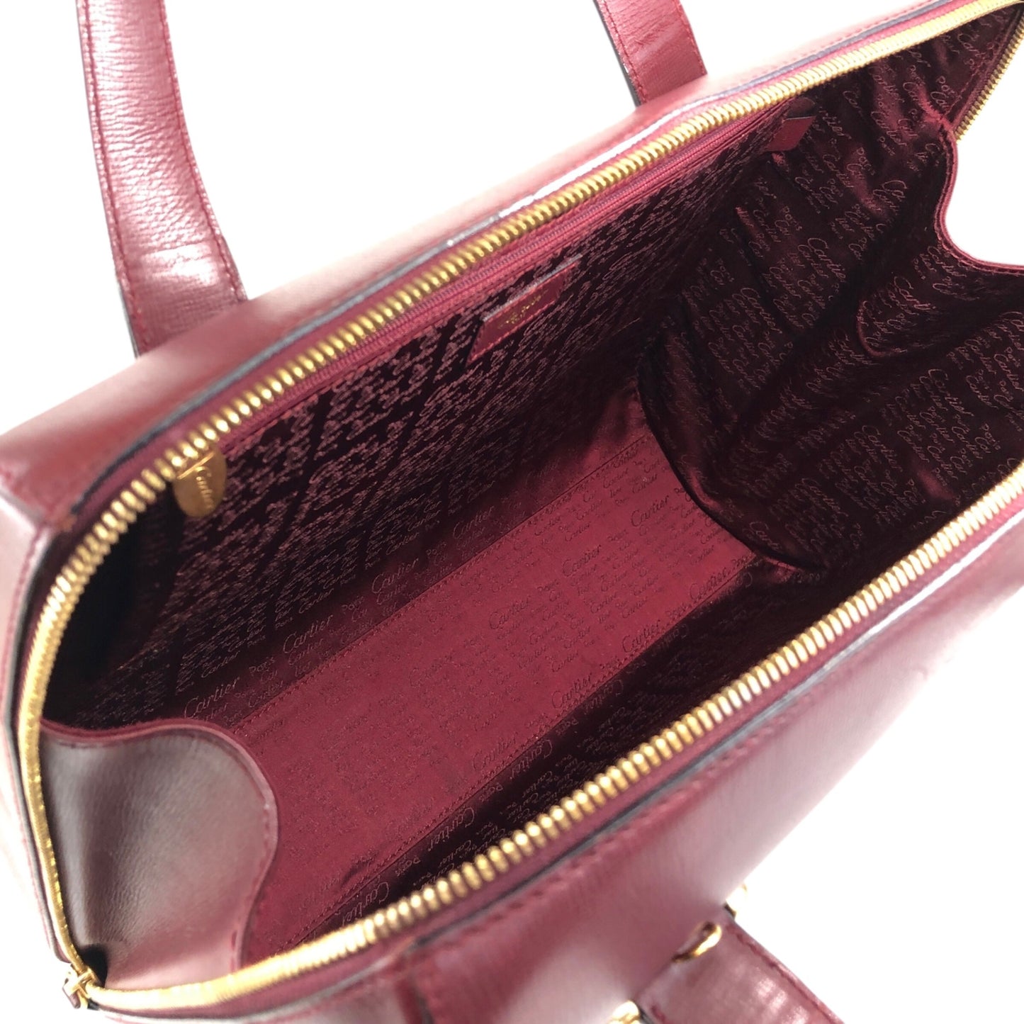 Cartier Two-way Handbag Shoulder bag Bordeaux Vintage d6tb8y