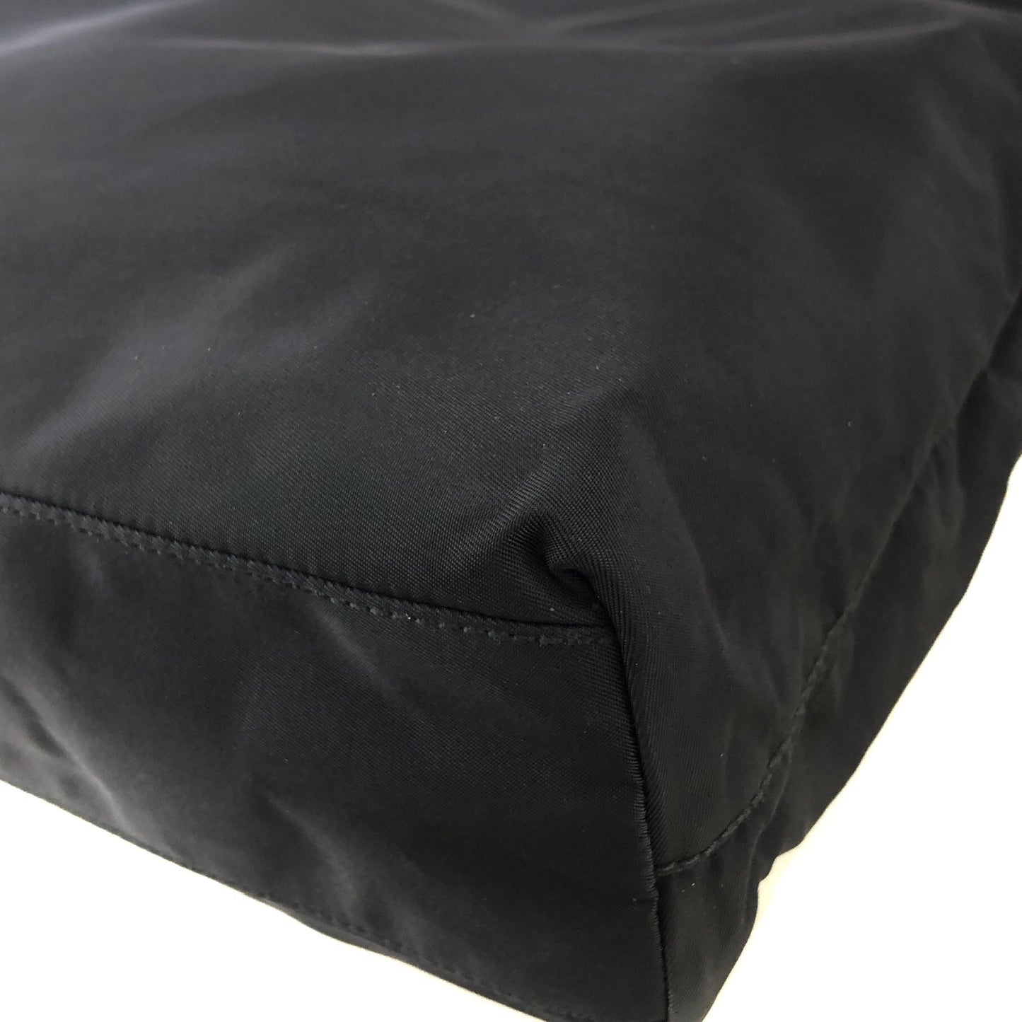 PRADA Triangle Logo Nylon Shoulder bag Totebag Black Vintage jg45ez