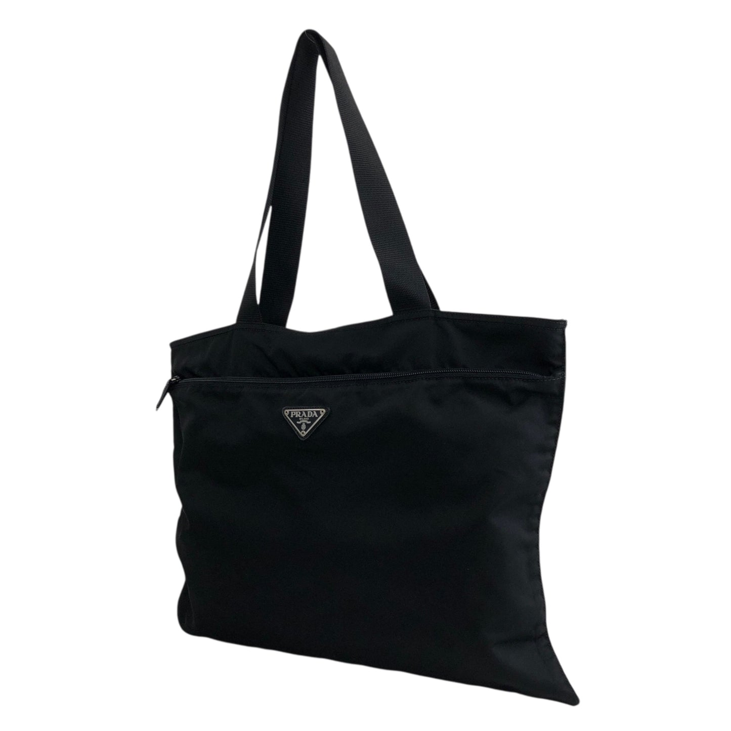 PRADA Triangle Logo Totebag Black Vintage mvmh5p