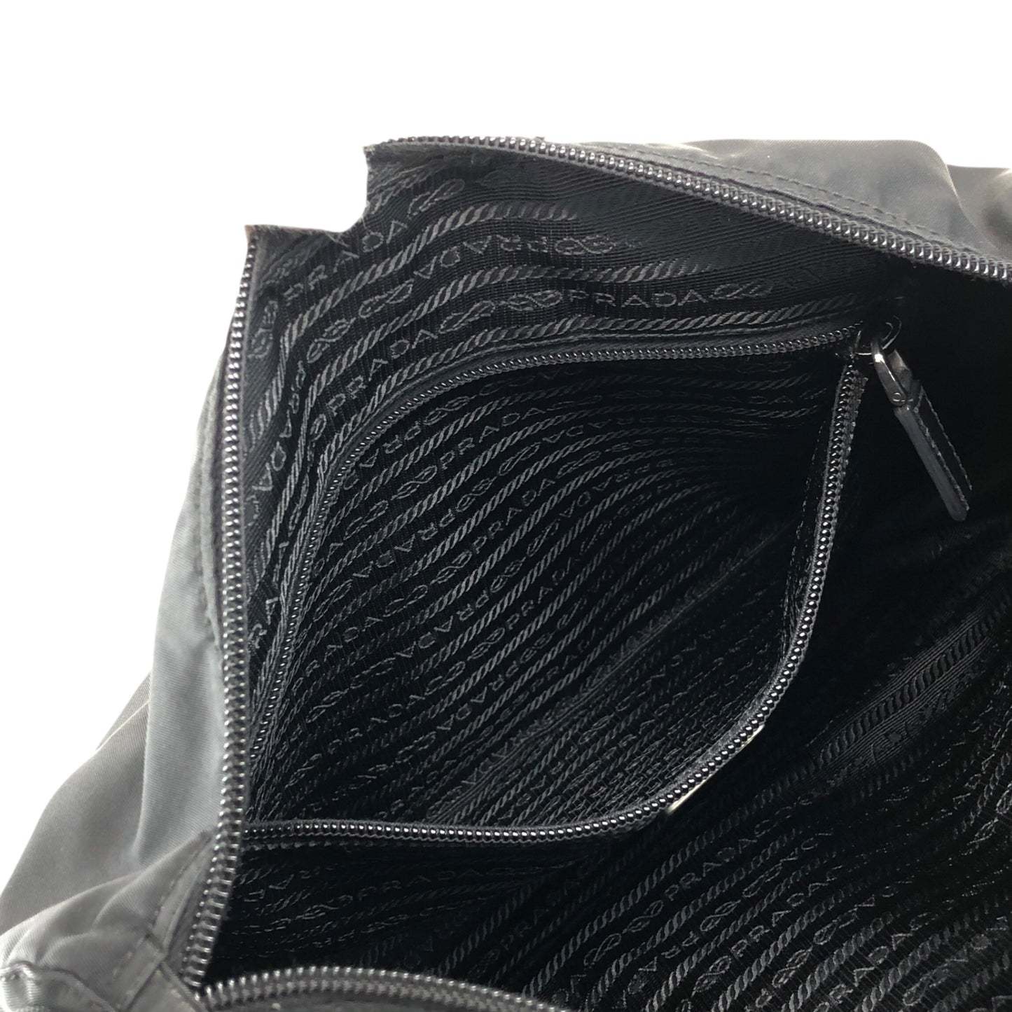 PRADA Triangle Logo Shoulder bag Black Vintage ik68if