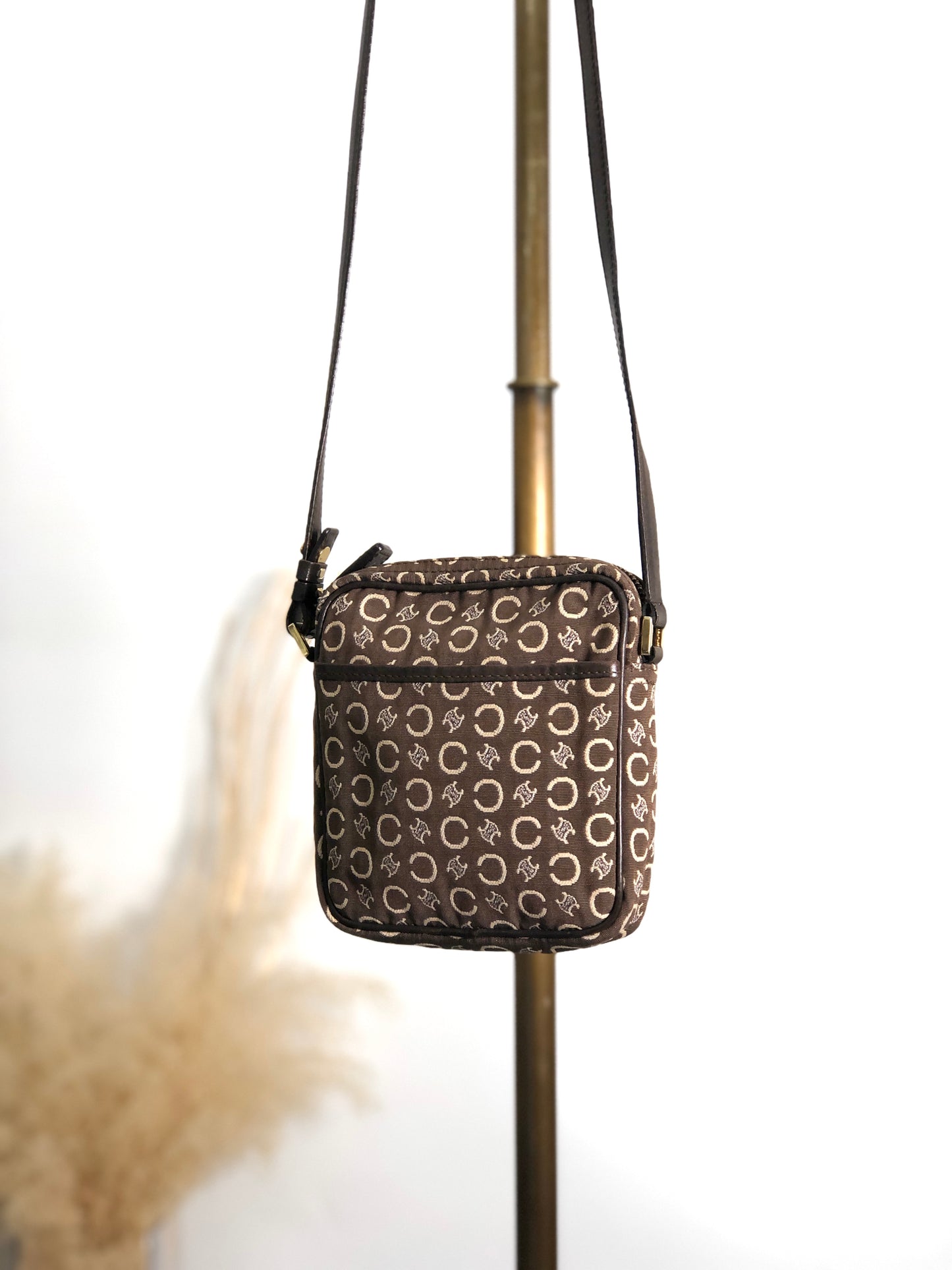 CELINE C Macadam Shoulder bag Brown Vintage jb4yns