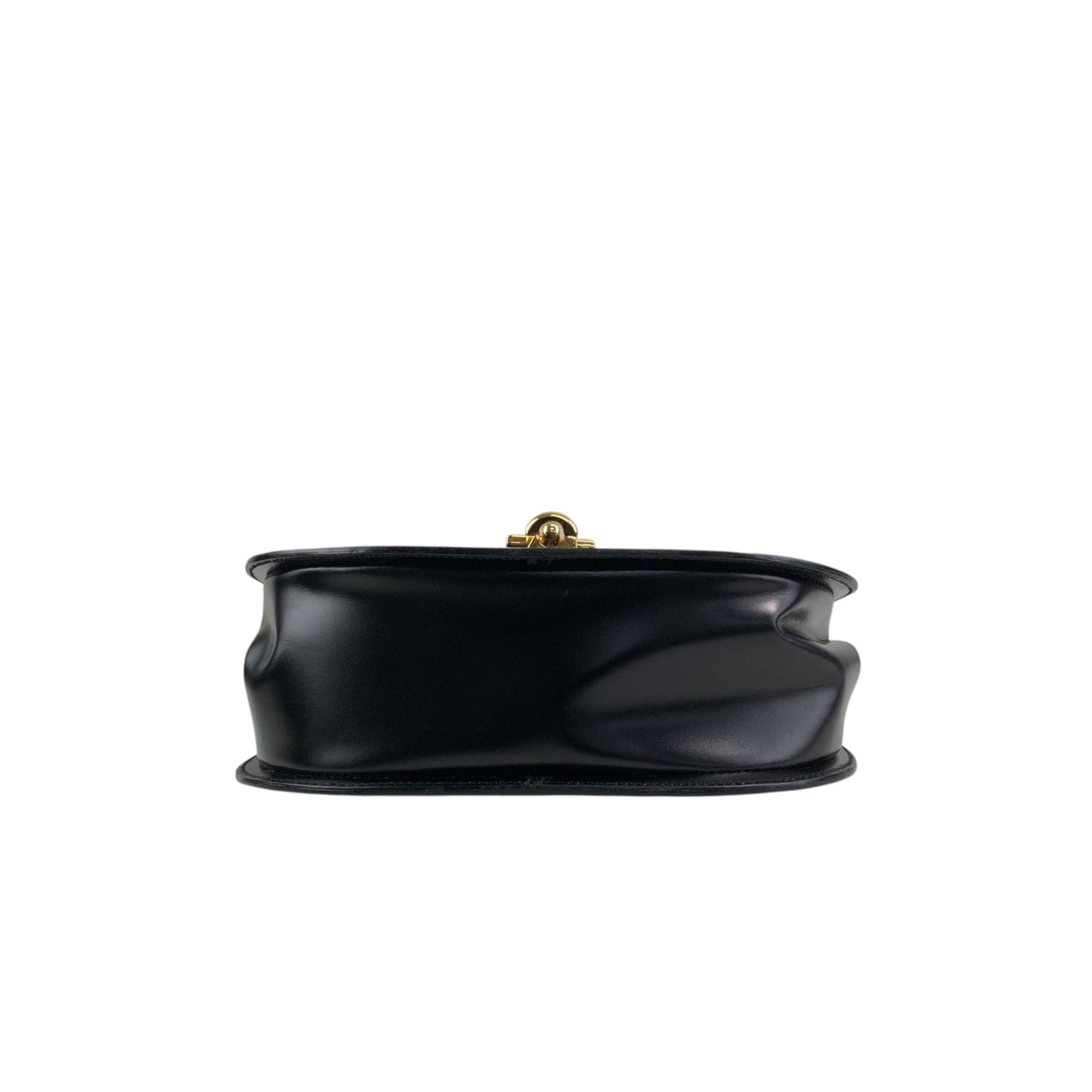 CELINE Front Buckle Two-way Handbag Shoulder bag Black Vintage htie7e