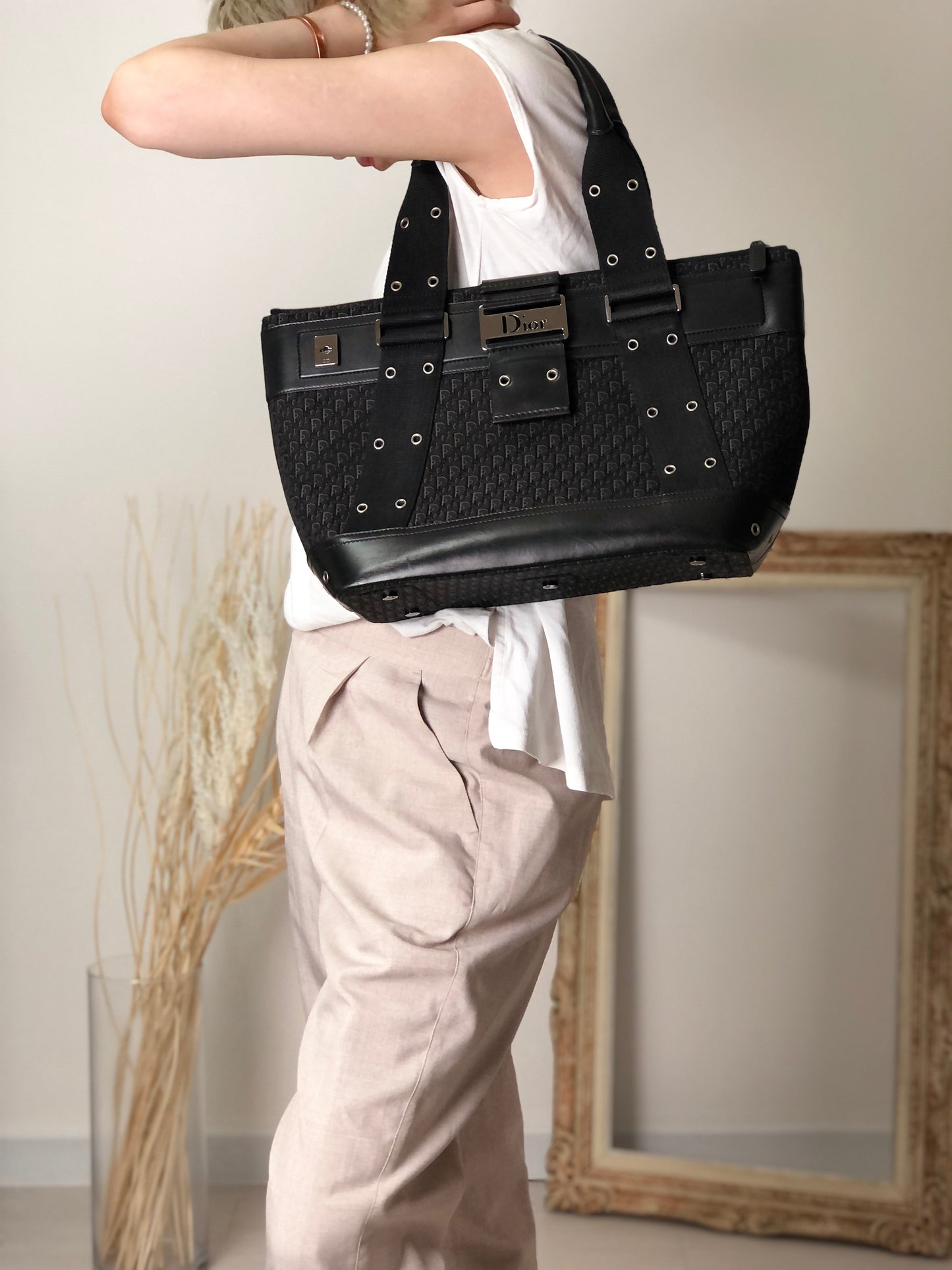 Christian Dior Street Chic Logo Totebag Black Vintage vpzvni