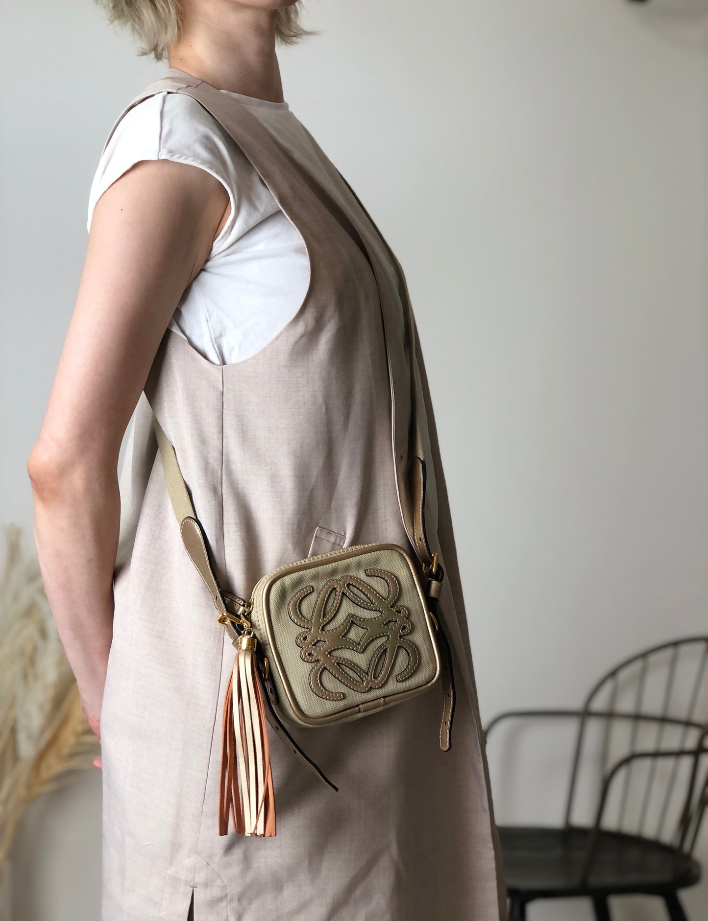 LOEWE Anagram Small Shoulder bag Beige Vintage meahck