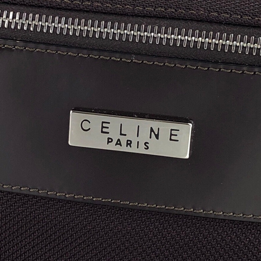CELINE Logo Two-way Handbag Shoulder bag Vanity bag Brown Vintage 28p7yu