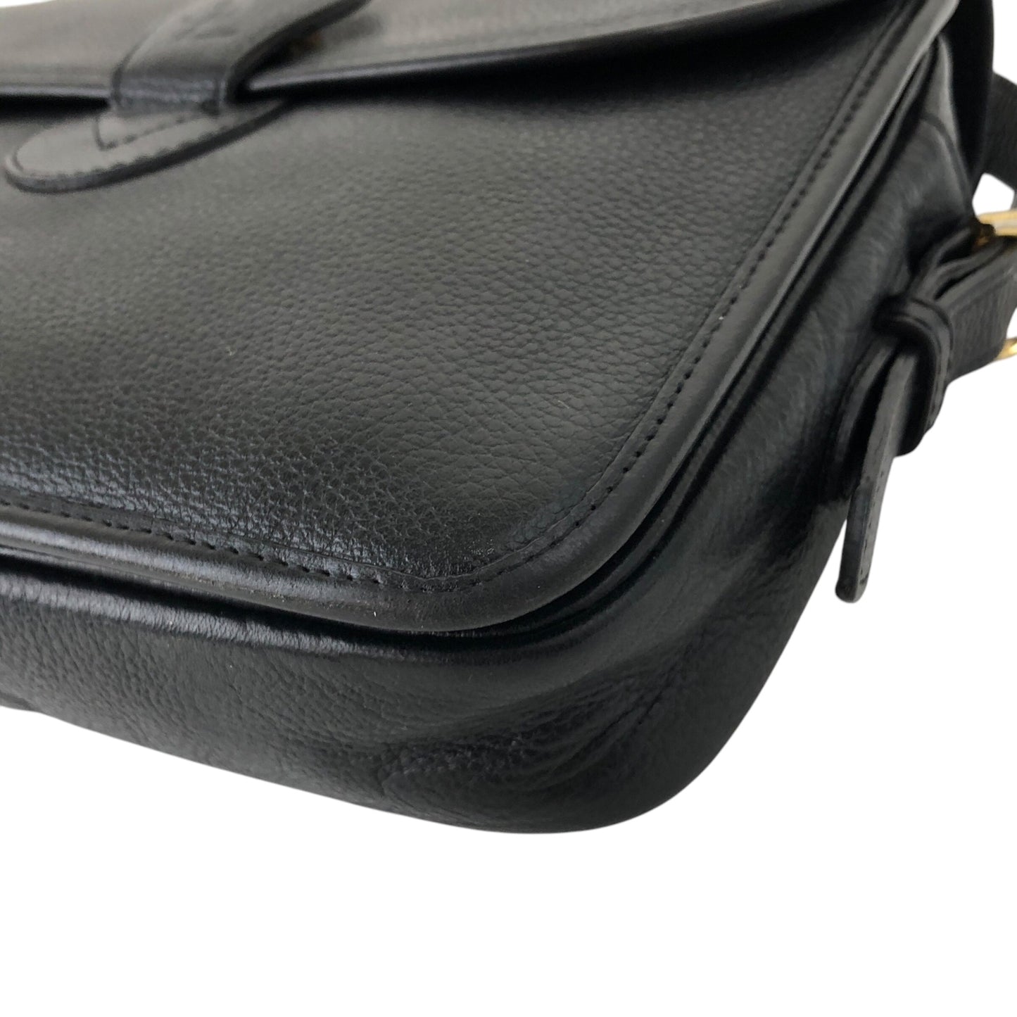 Yves Saint Laurent YSL Logo Shoulder bag Black Vintage 2c23th