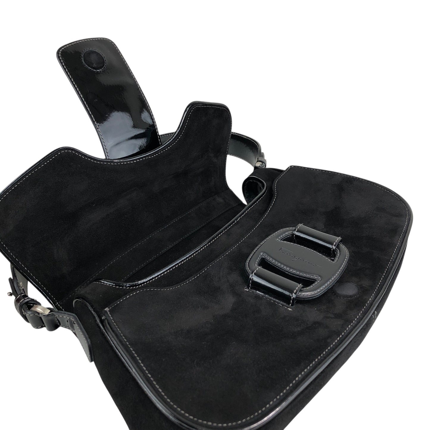 Salvatore Ferragamo Gancini Shoulder bag Black Vintage p6iss8