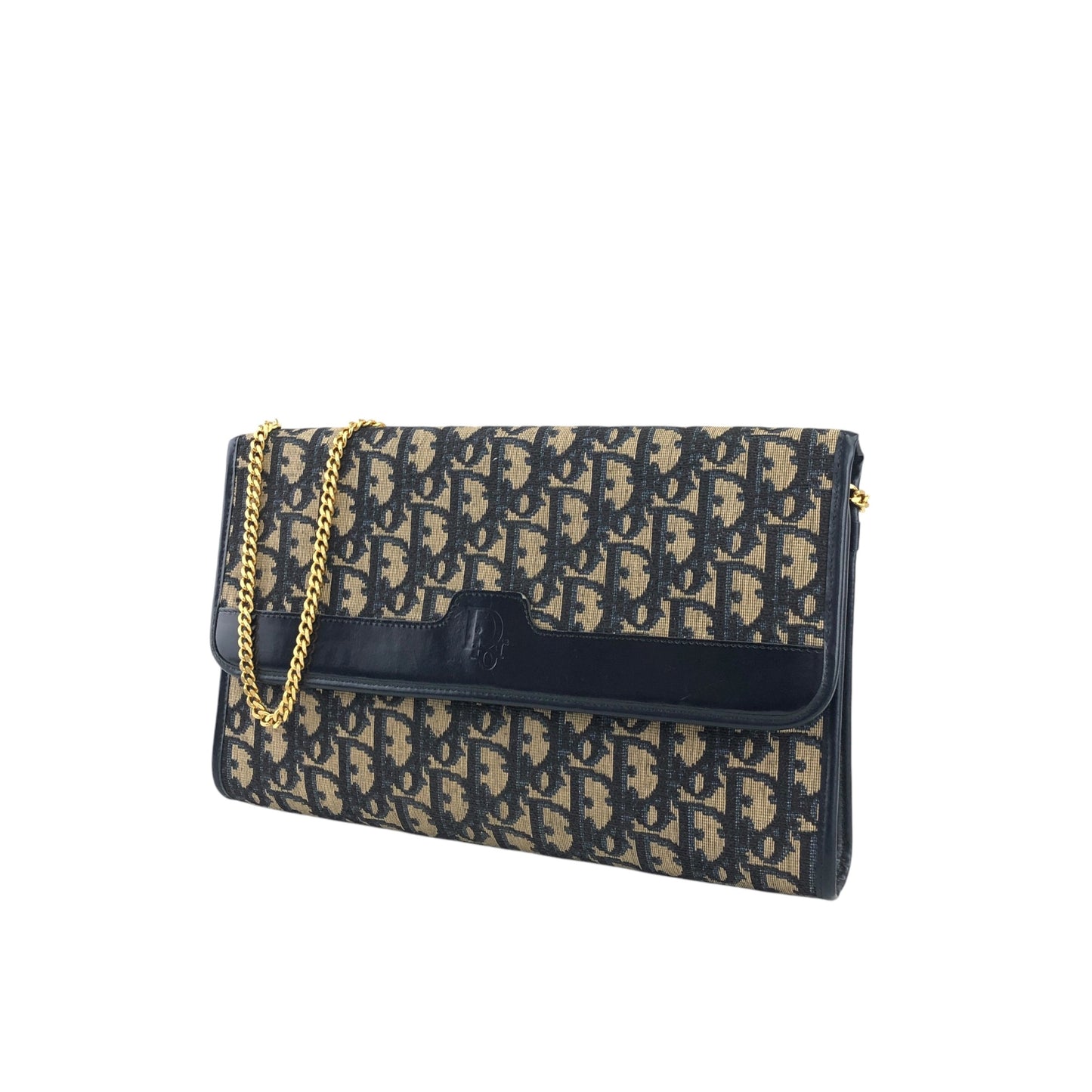 Christian Dior Trotter 鏈條單肩包 黑色 復古 nvjjp2