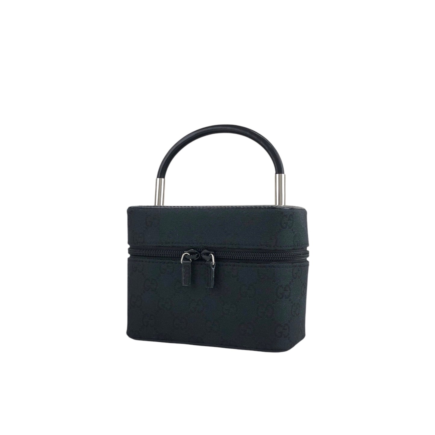 GUCCI GG Canvas Small Handbag Vanity bag Black Vintage 3z7xau