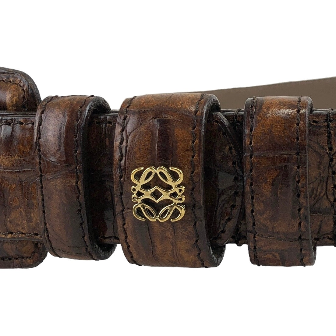 LOEWE Anagram Belt Brown Vintage 6d3xww
