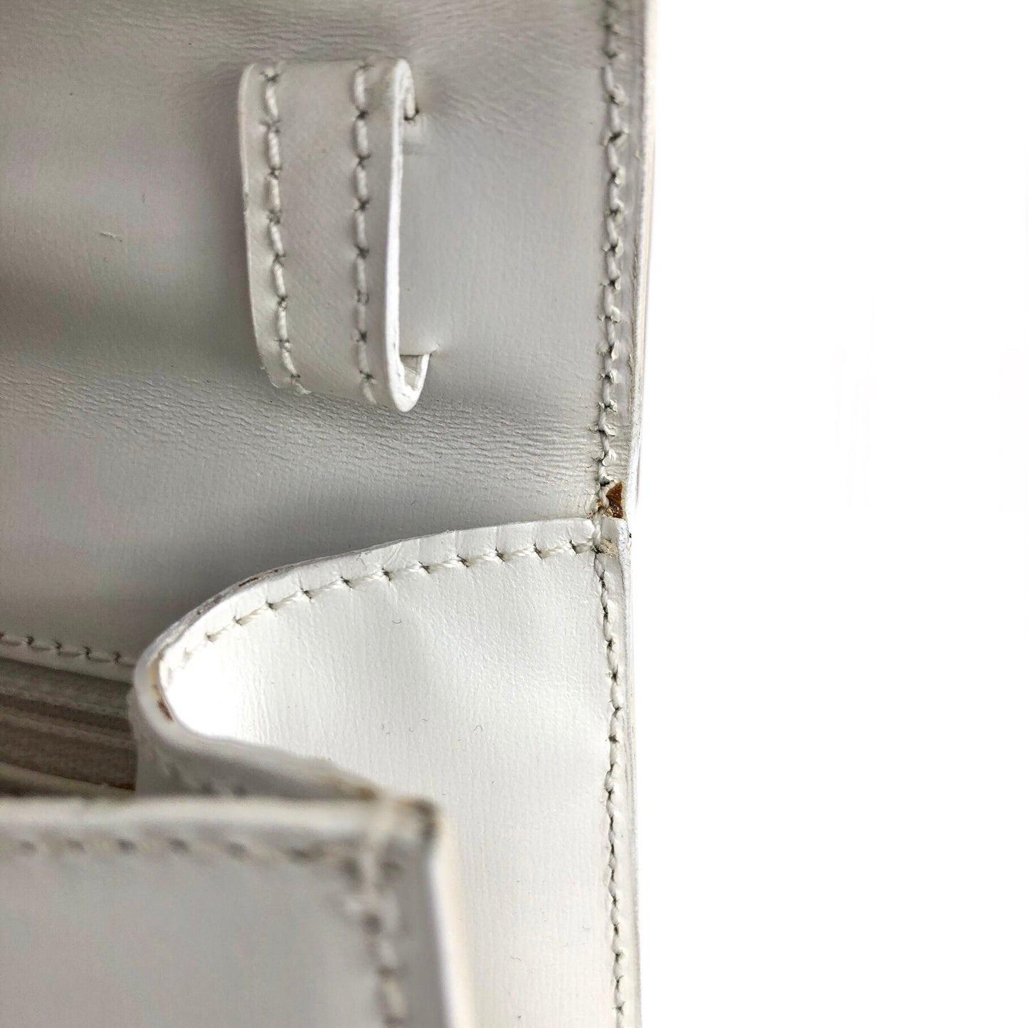 CELINE Triomphe Top Handle Handbag White Vintage 33tdem