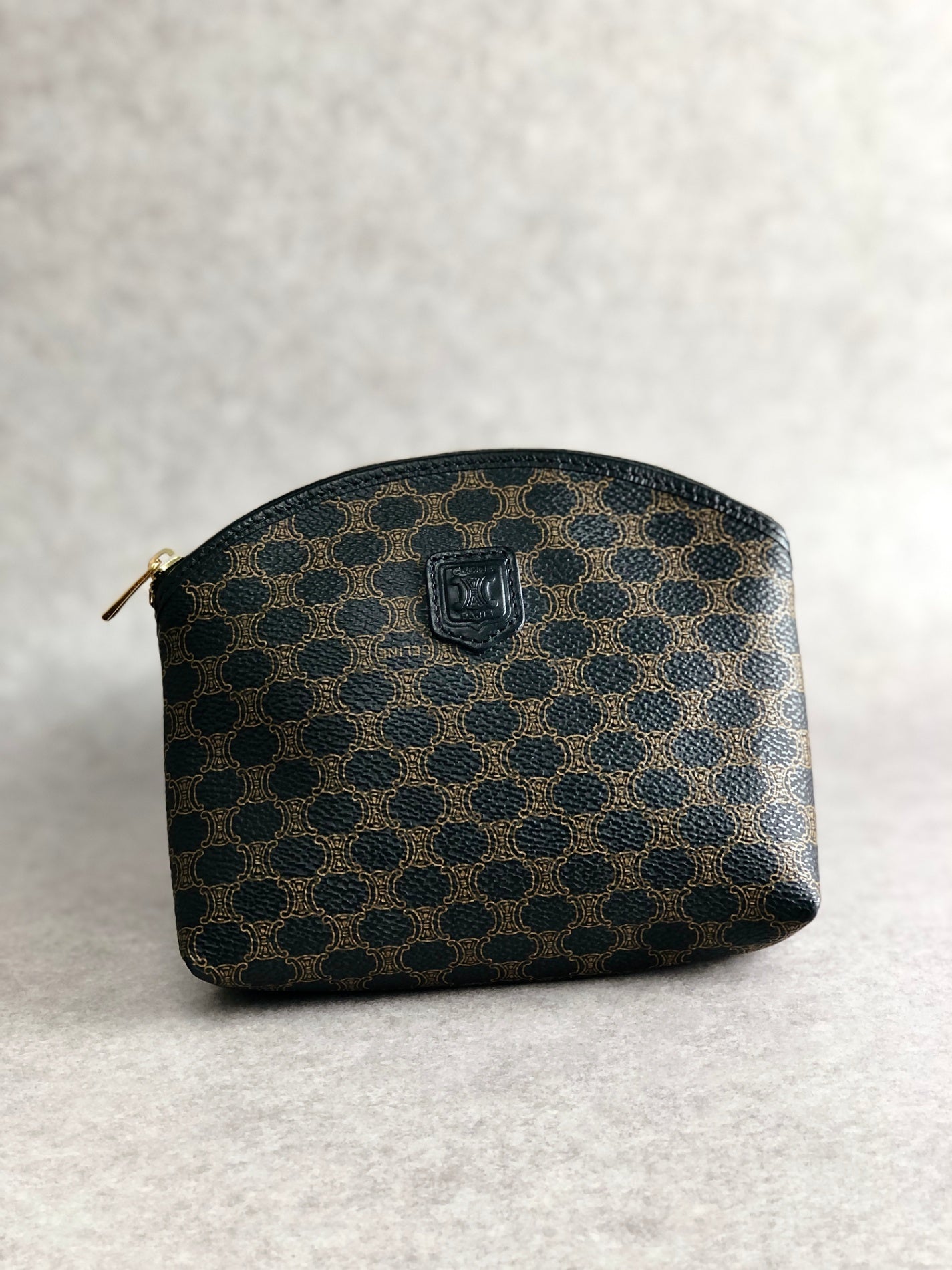 CELINE Macadam Blason Pouch Black Vintage yef5at