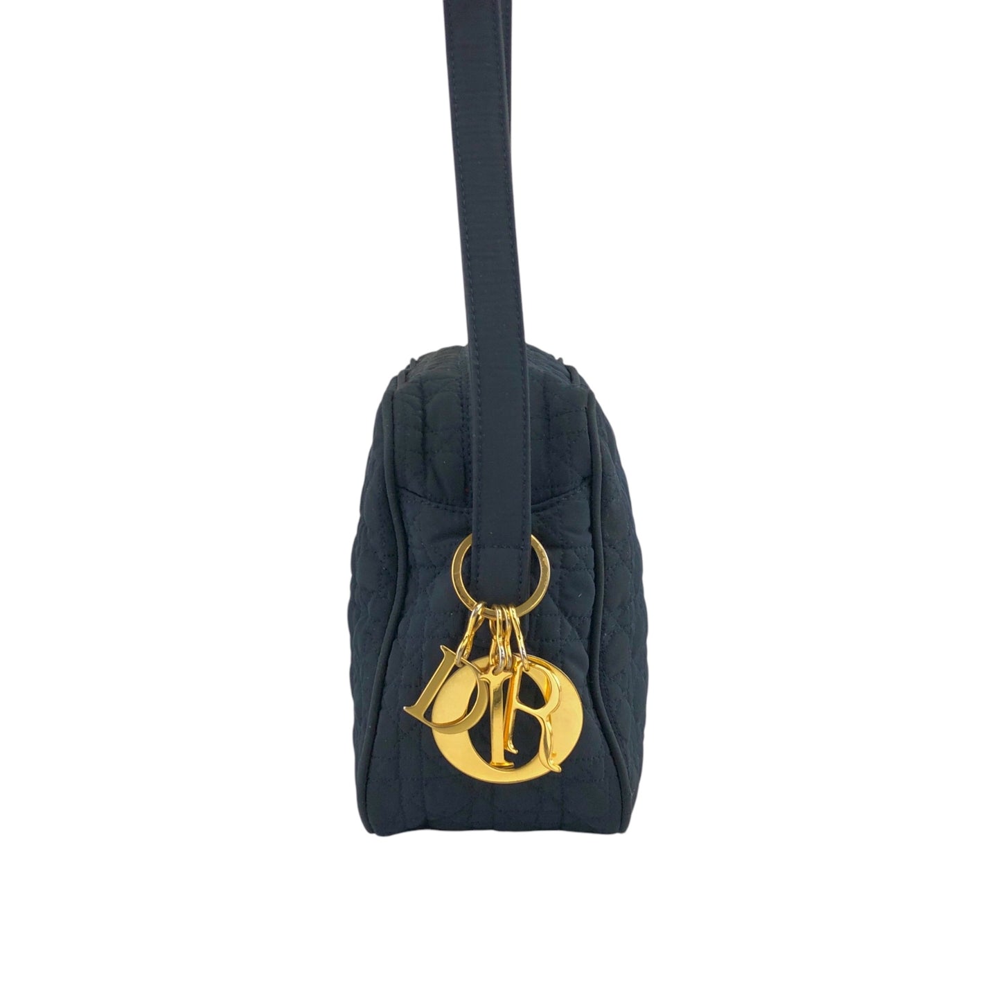 Christian Dior Cannage Logo Charm 單肩包 深海軍藍 復古 pdtnij